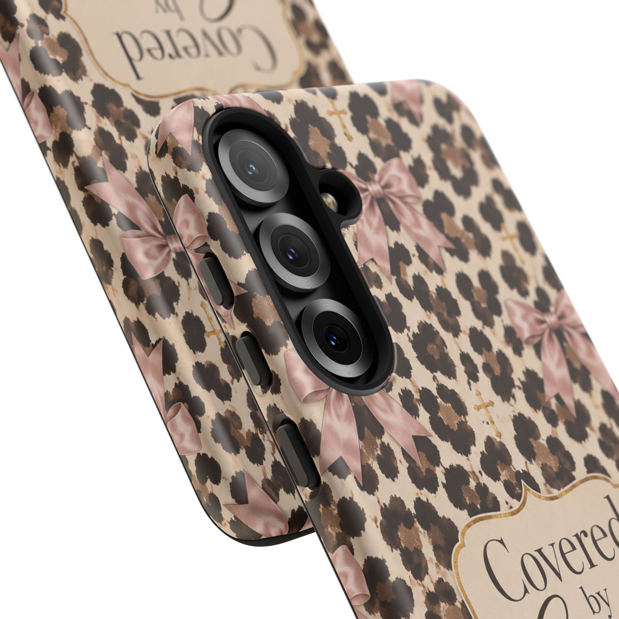 Covered by Grace Leopard Bow Christian Phone Case