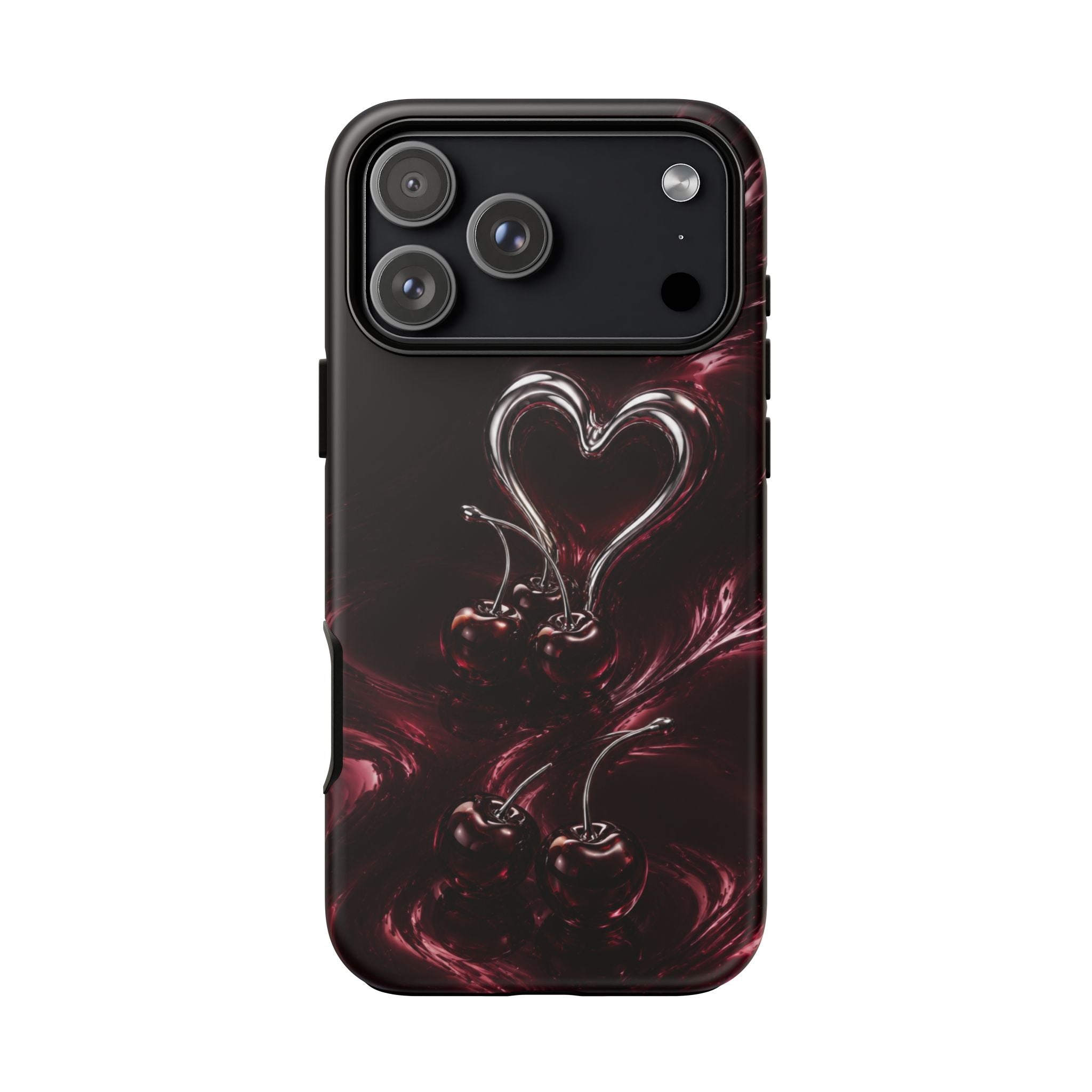 Dark Cherry Chrome Heart Phone Case