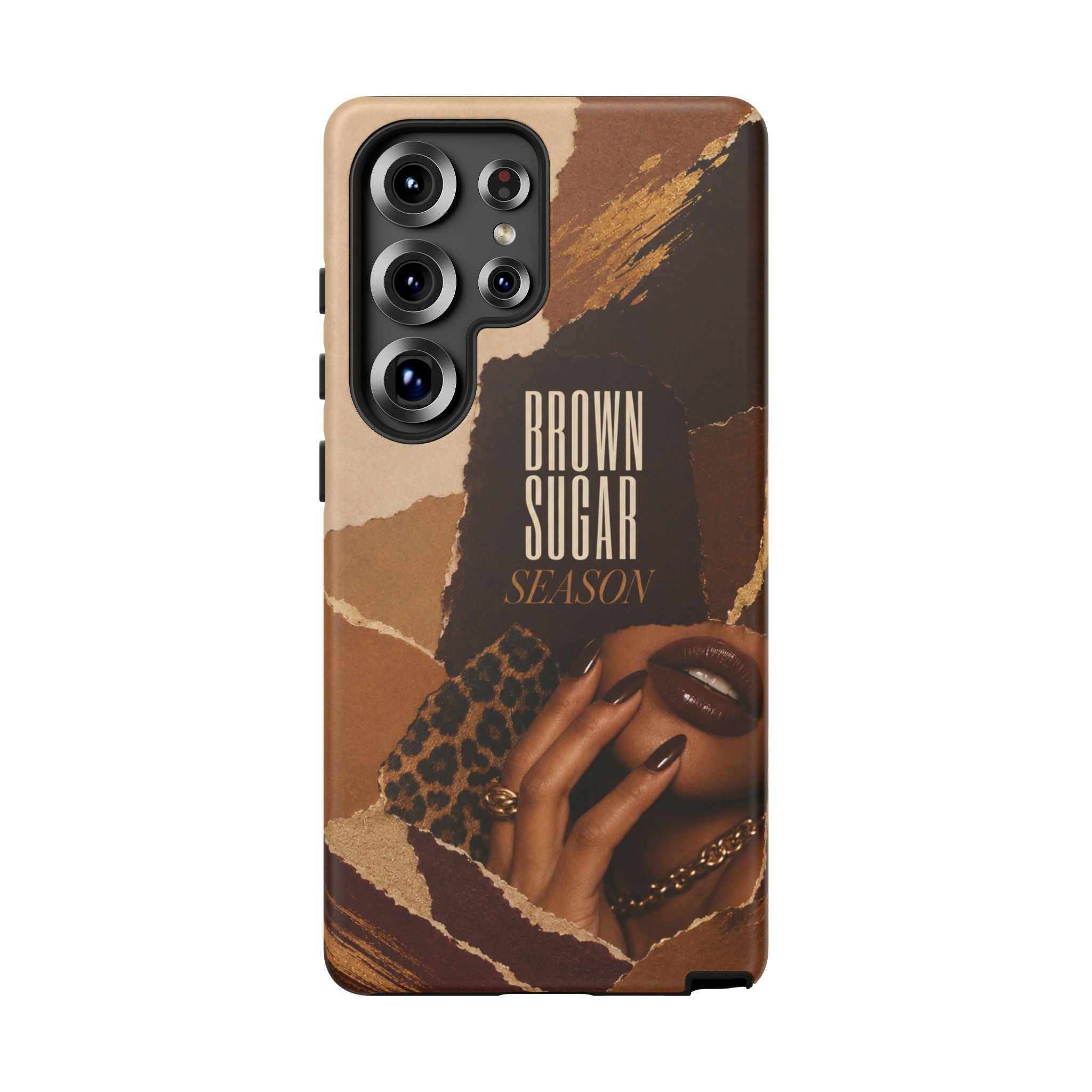 Brown Sugar Season Leopard Collage Phone Case