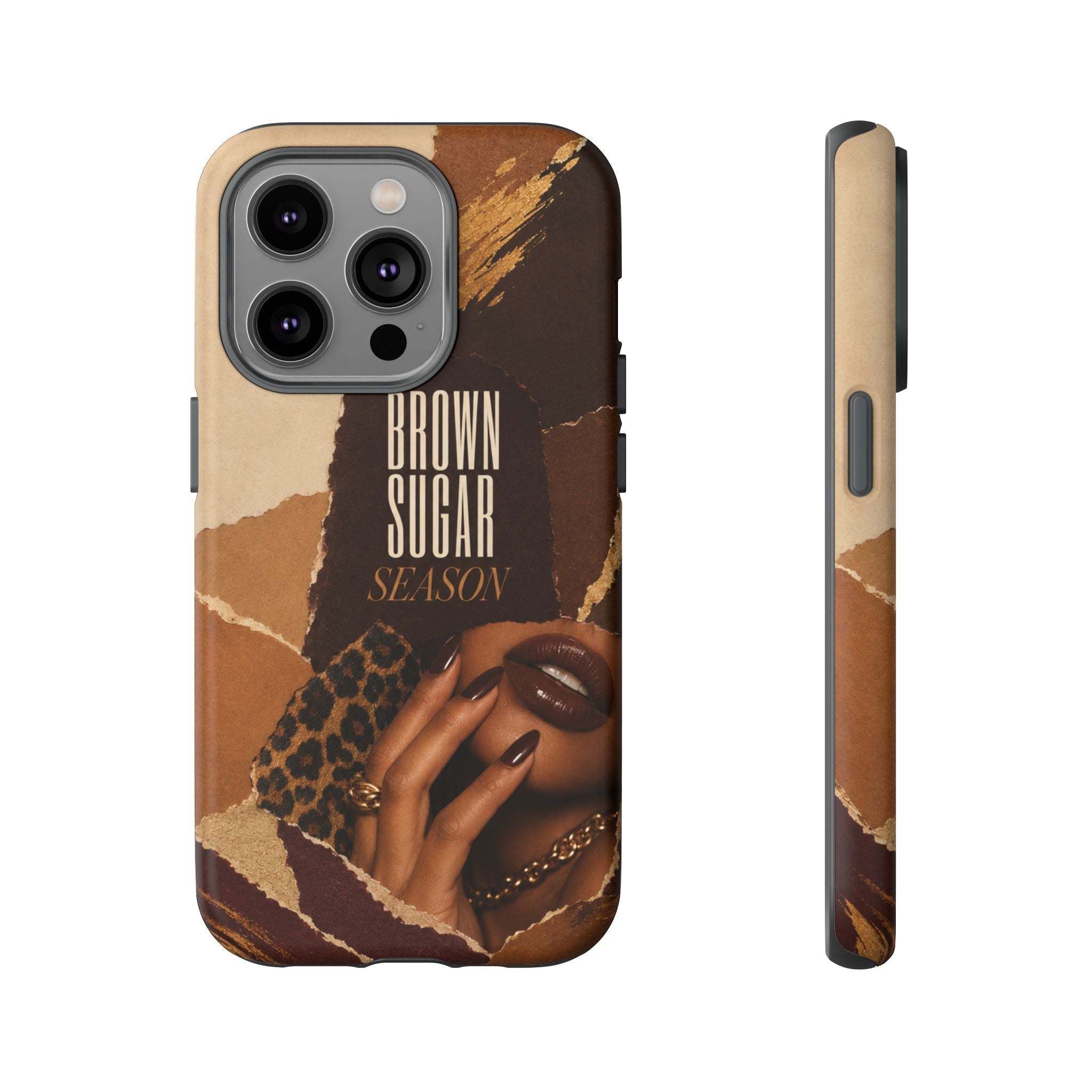 Brown Sugar Season Leopard Collage Phone Case