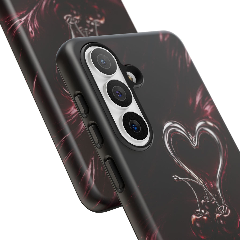 Dark Cherry Chrome Heart Phone Case