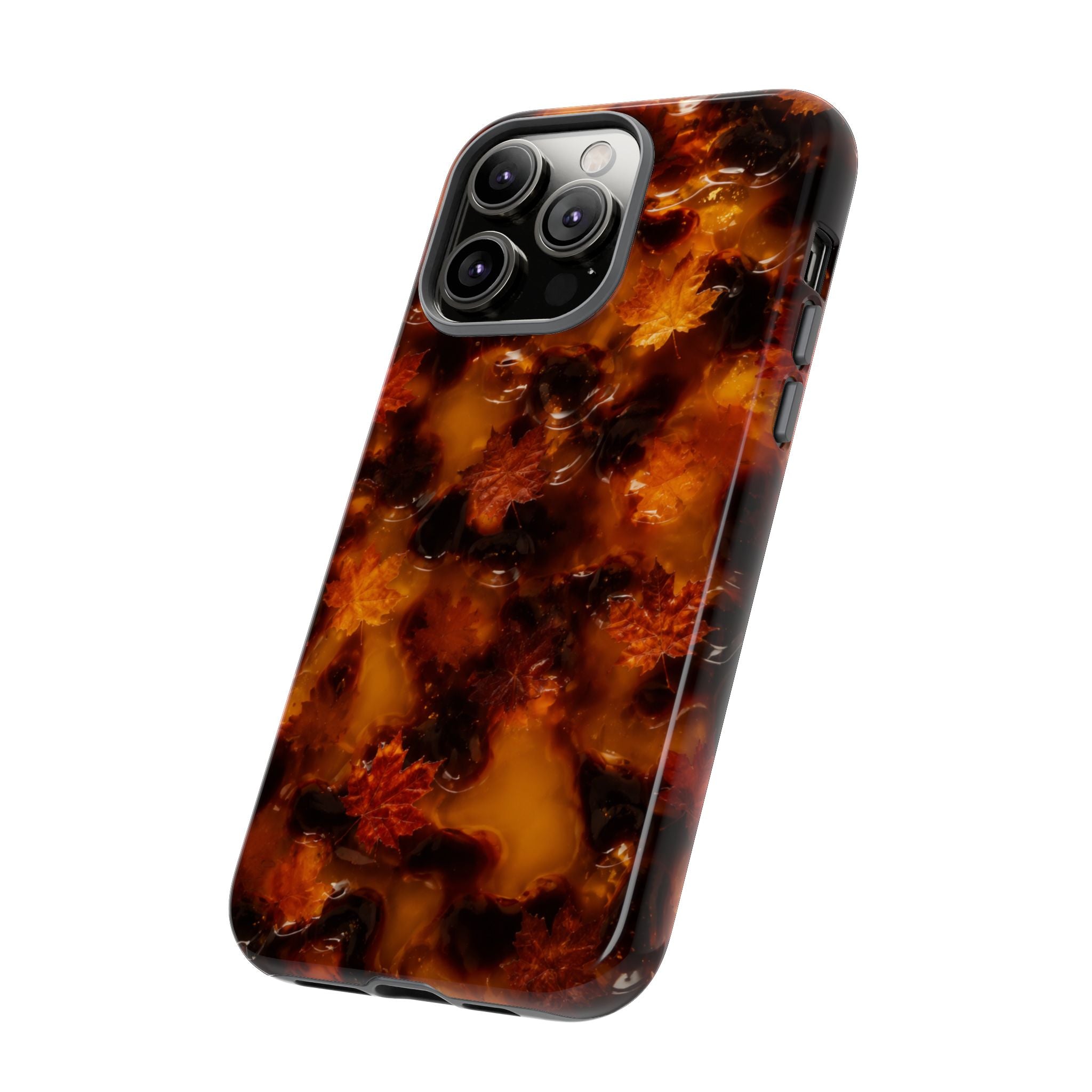 Amber Autumn Maple Leaf Phone Case