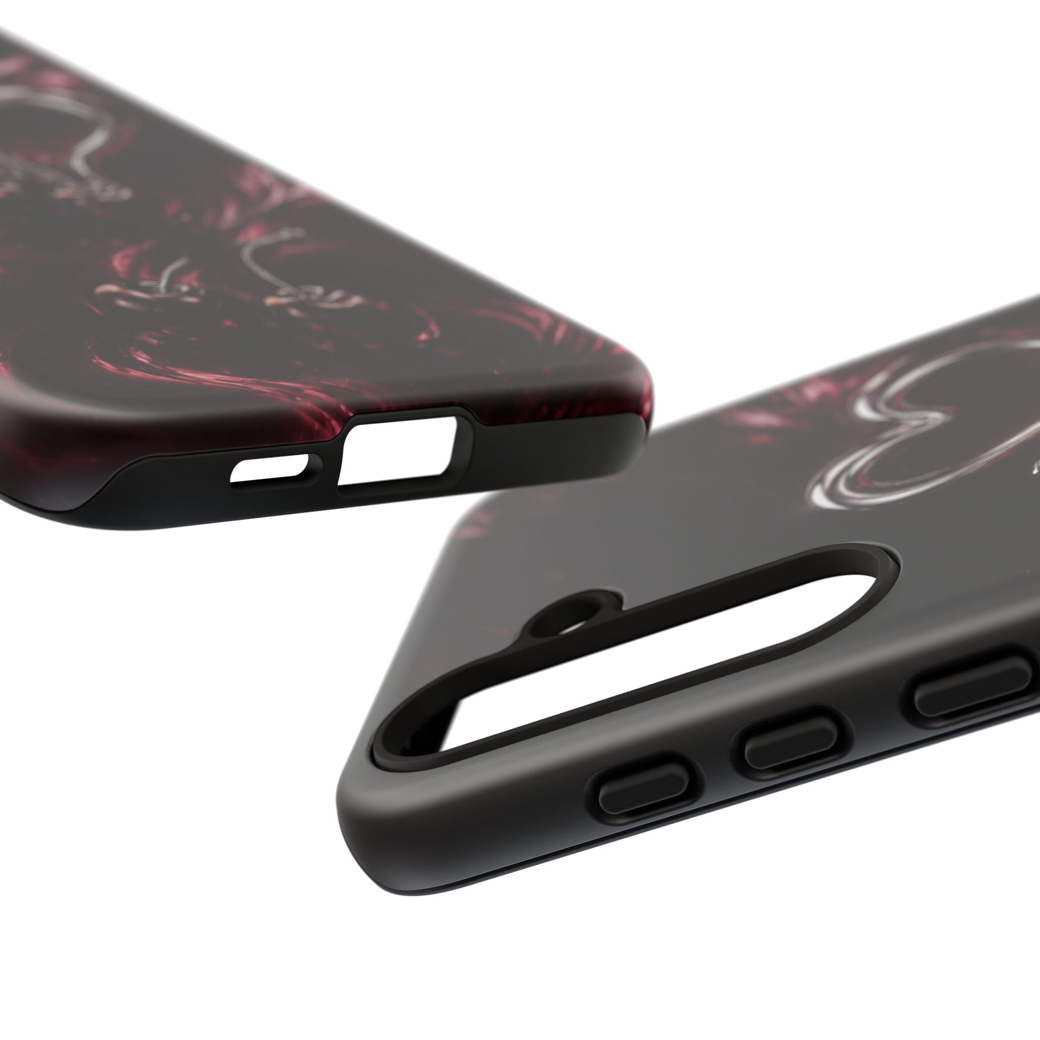 Dark Cherry Chrome Heart Phone Case