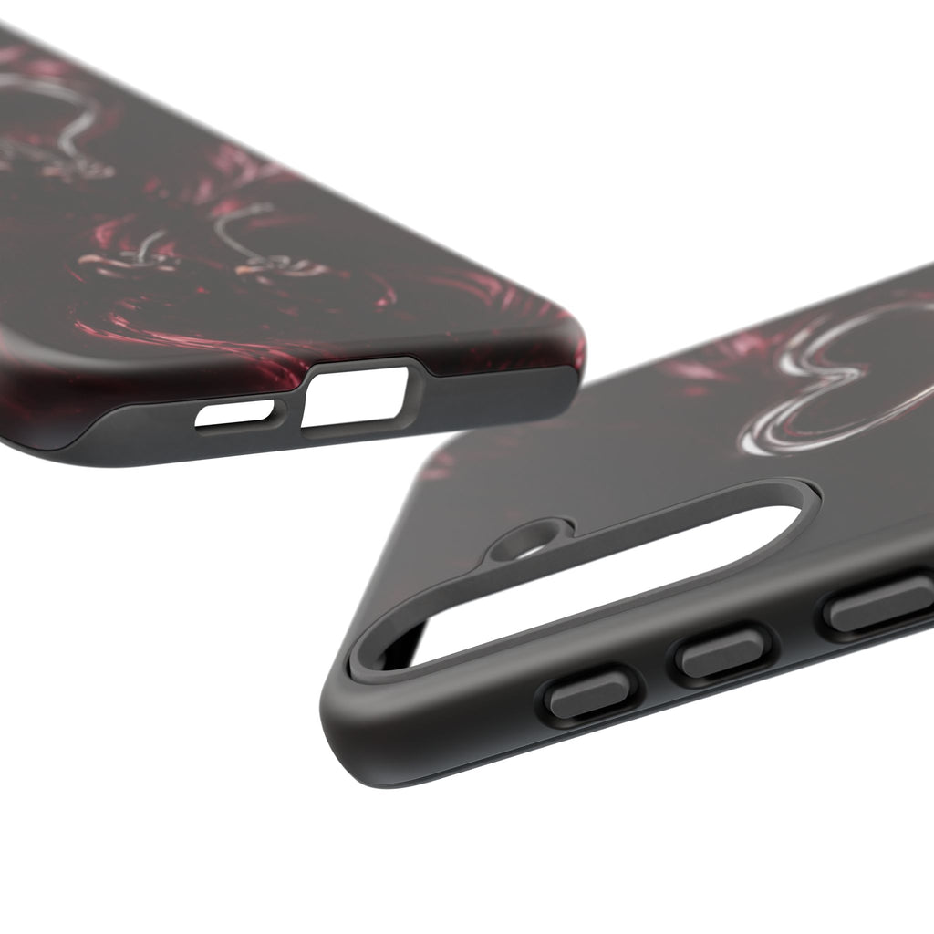Dark Cherry Chrome Heart Phone Case