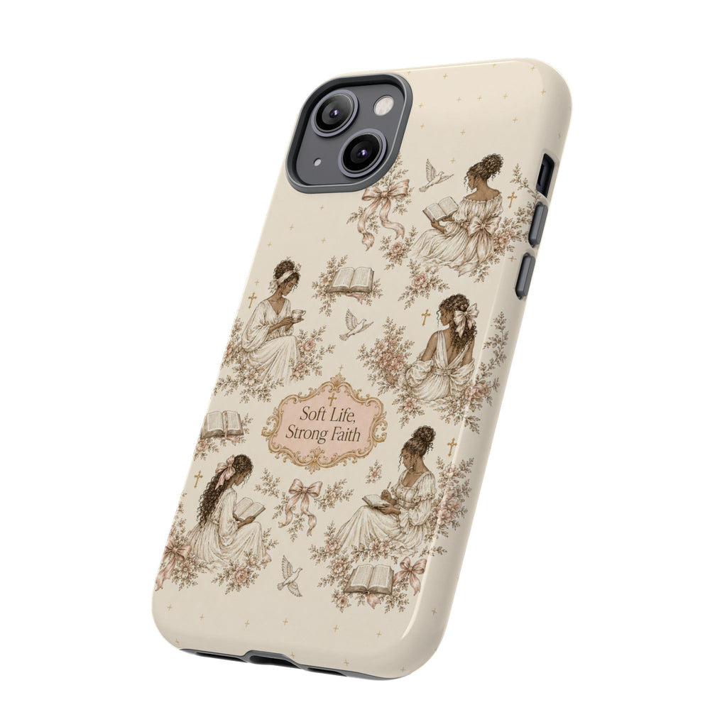 Soft Life, Strong Faith Vintage Christian Phone Case