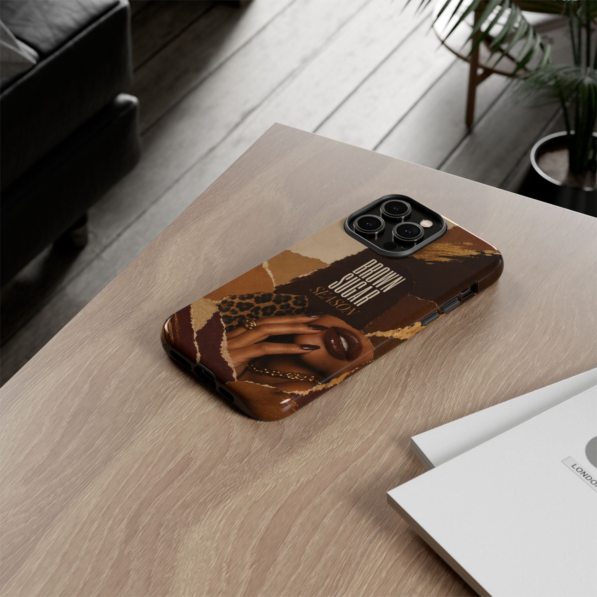 Brown Sugar Season Leopard Collage Phone Case