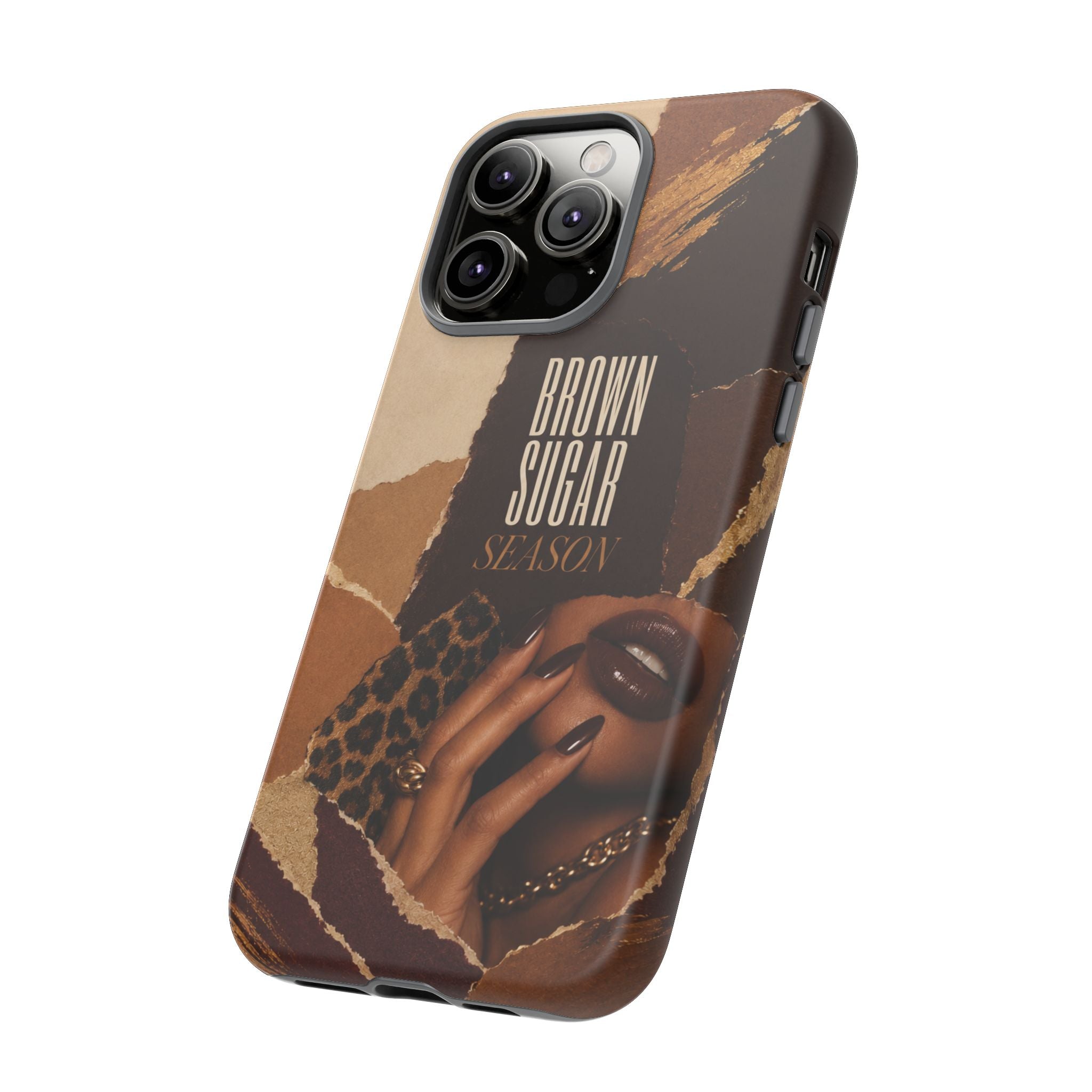 Brown Sugar Season Leopard Collage Phone Case