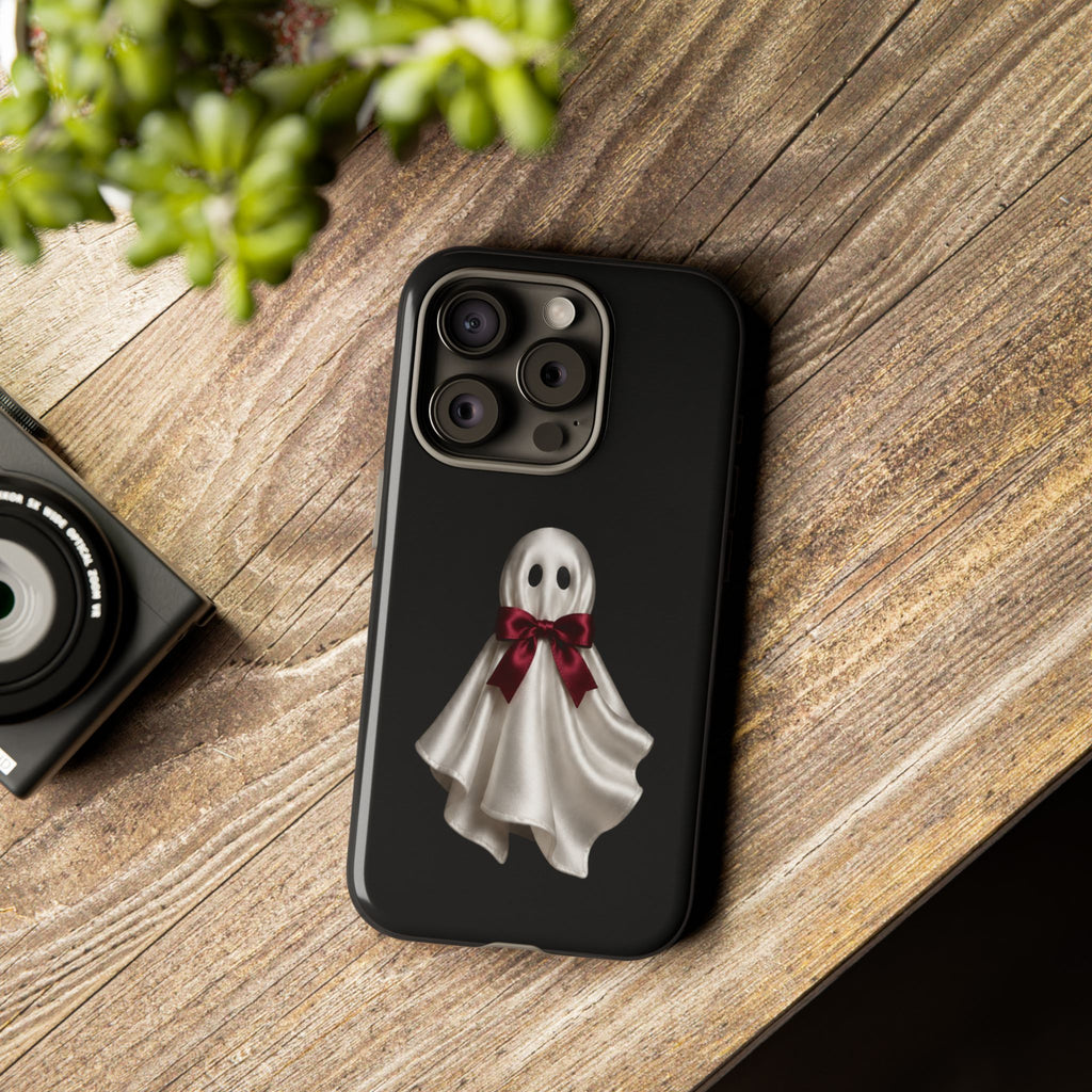 Burgundy Bow Ghost Spooky Phone Case
