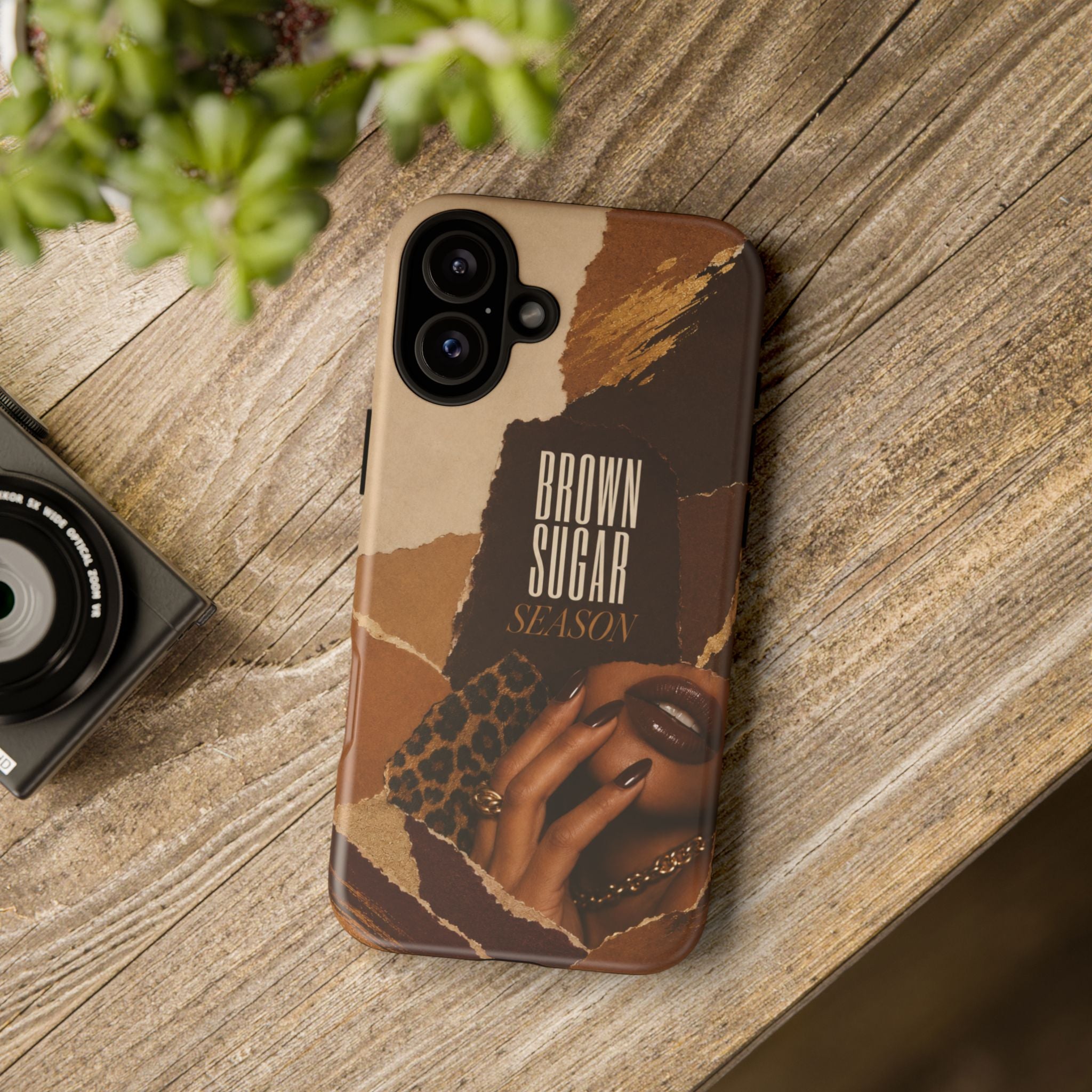 Brown Sugar Season Leopard Collage Phone Case