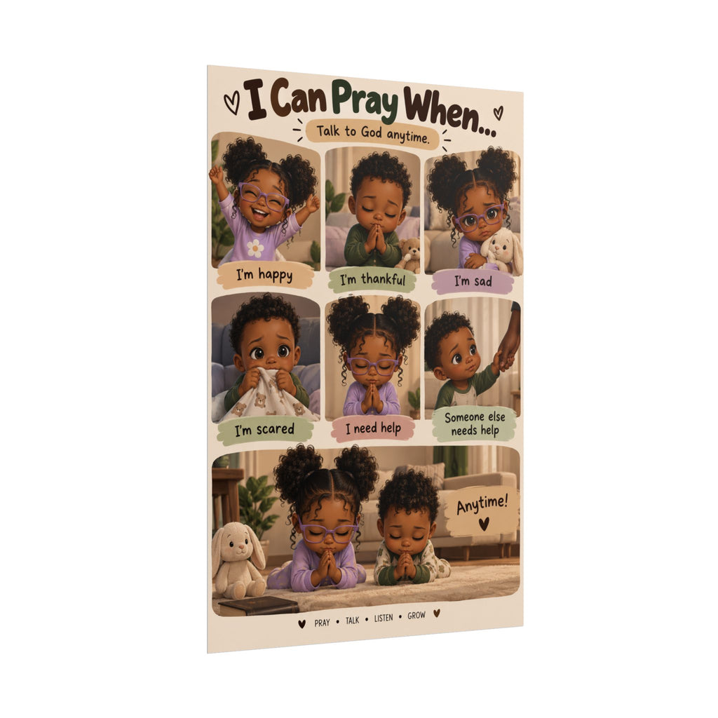 I Can Pray When… Christian Kids Prayer Poster | Faithful Little Hearts