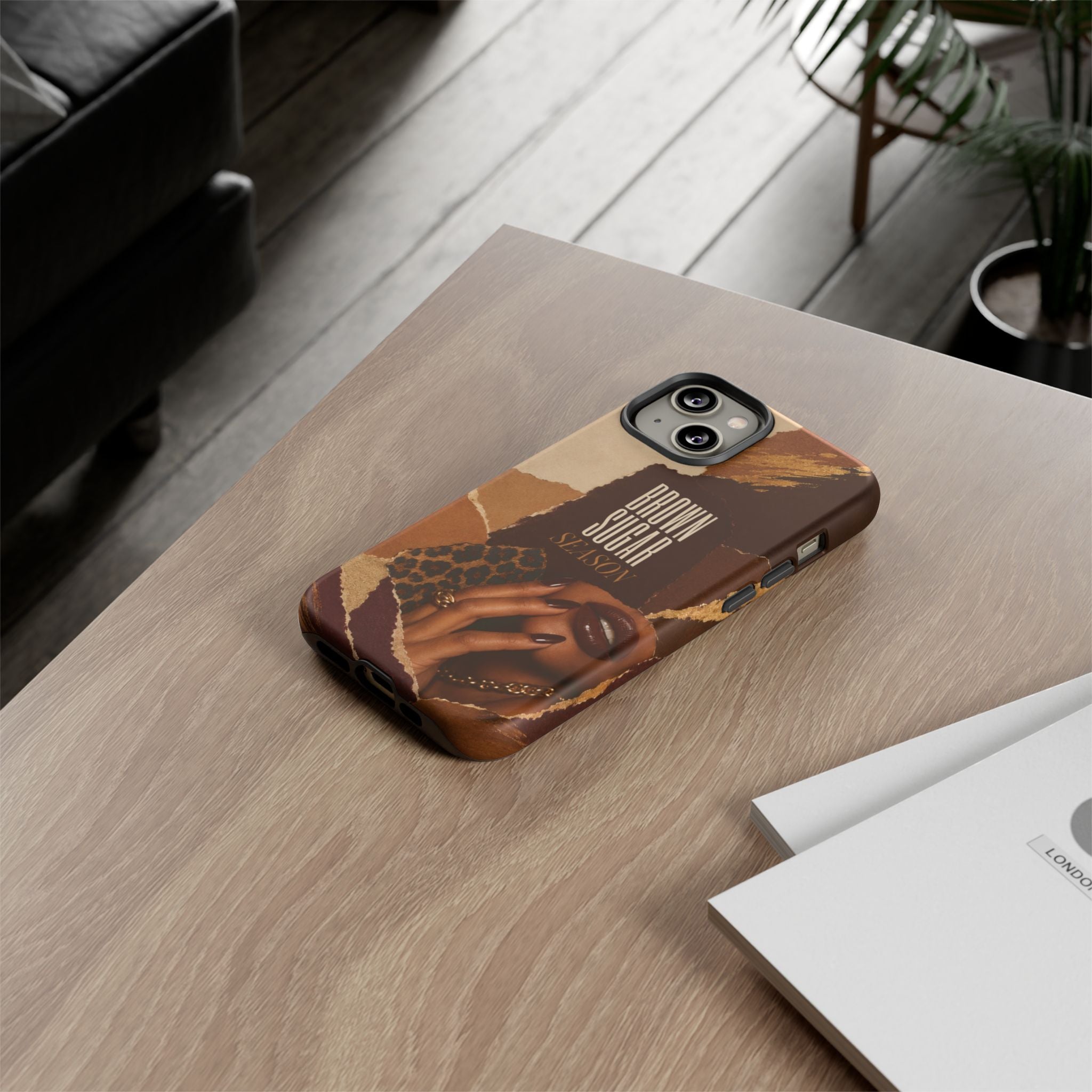 Brown Sugar Season Leopard Collage Phone Case