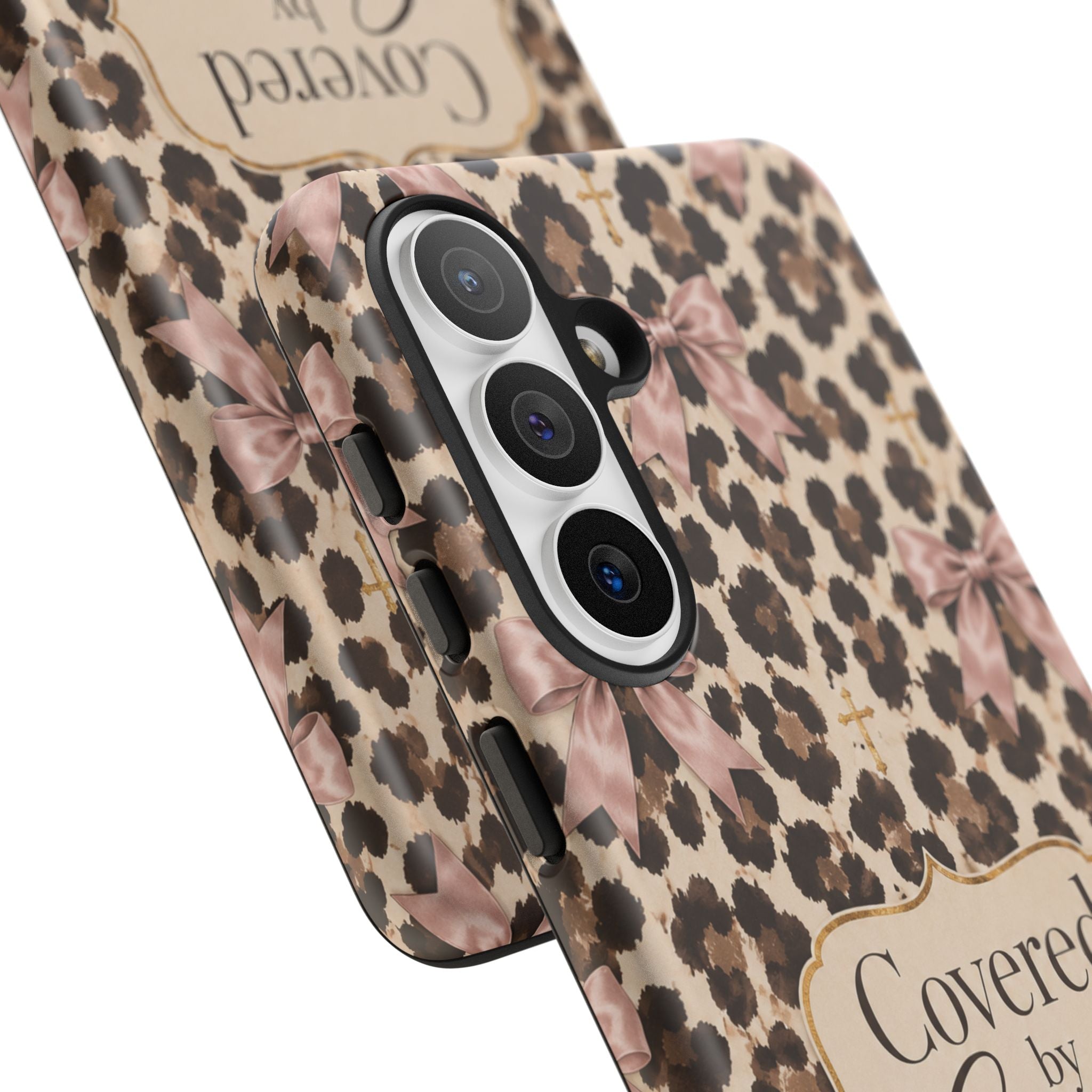 Covered by Grace Leopard Bow Christian Phone Case