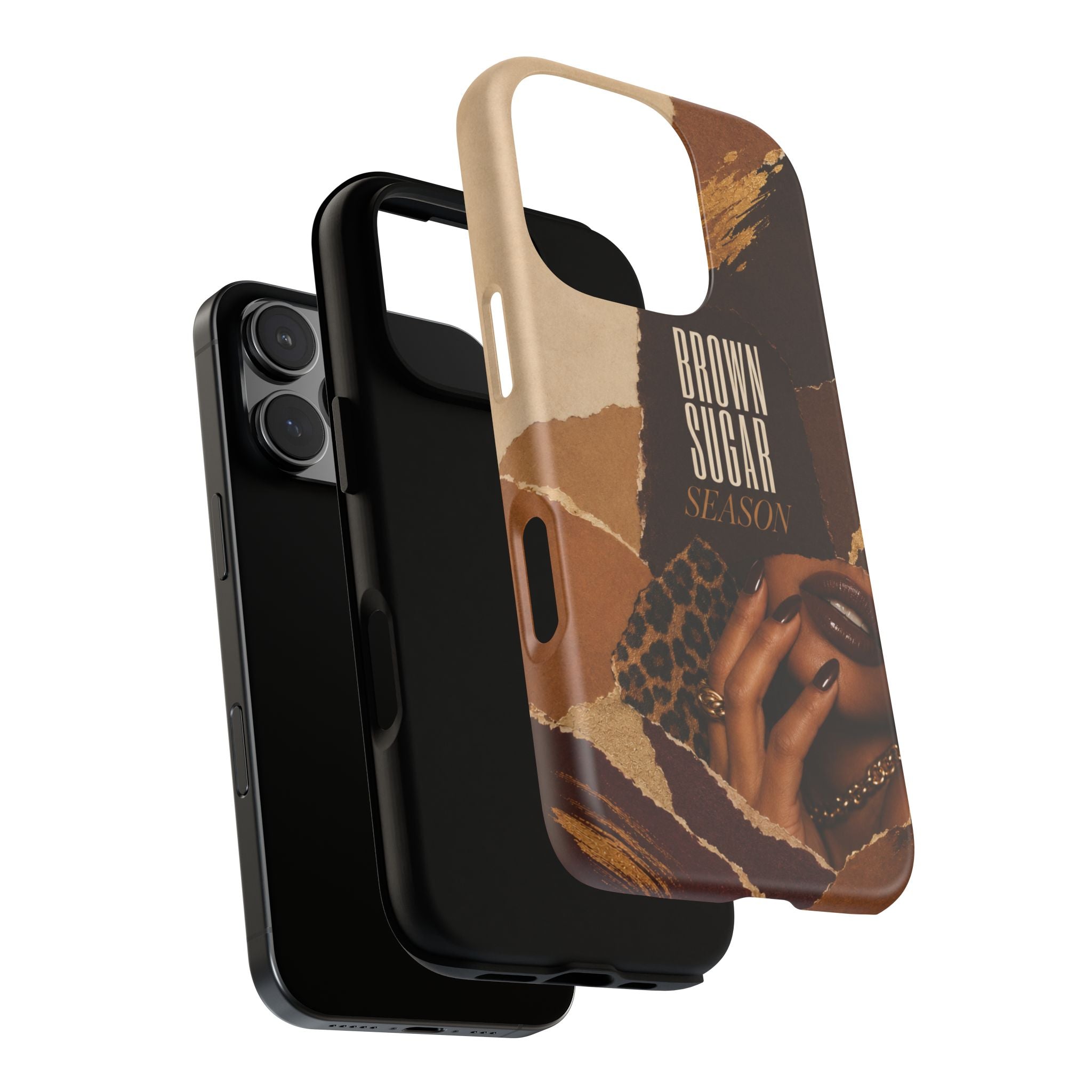 Brown Sugar Season Leopard Collage Phone Case