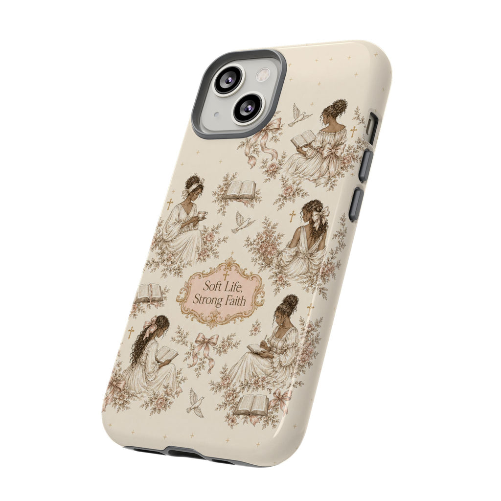 Soft Life, Strong Faith Vintage Christian Phone Case