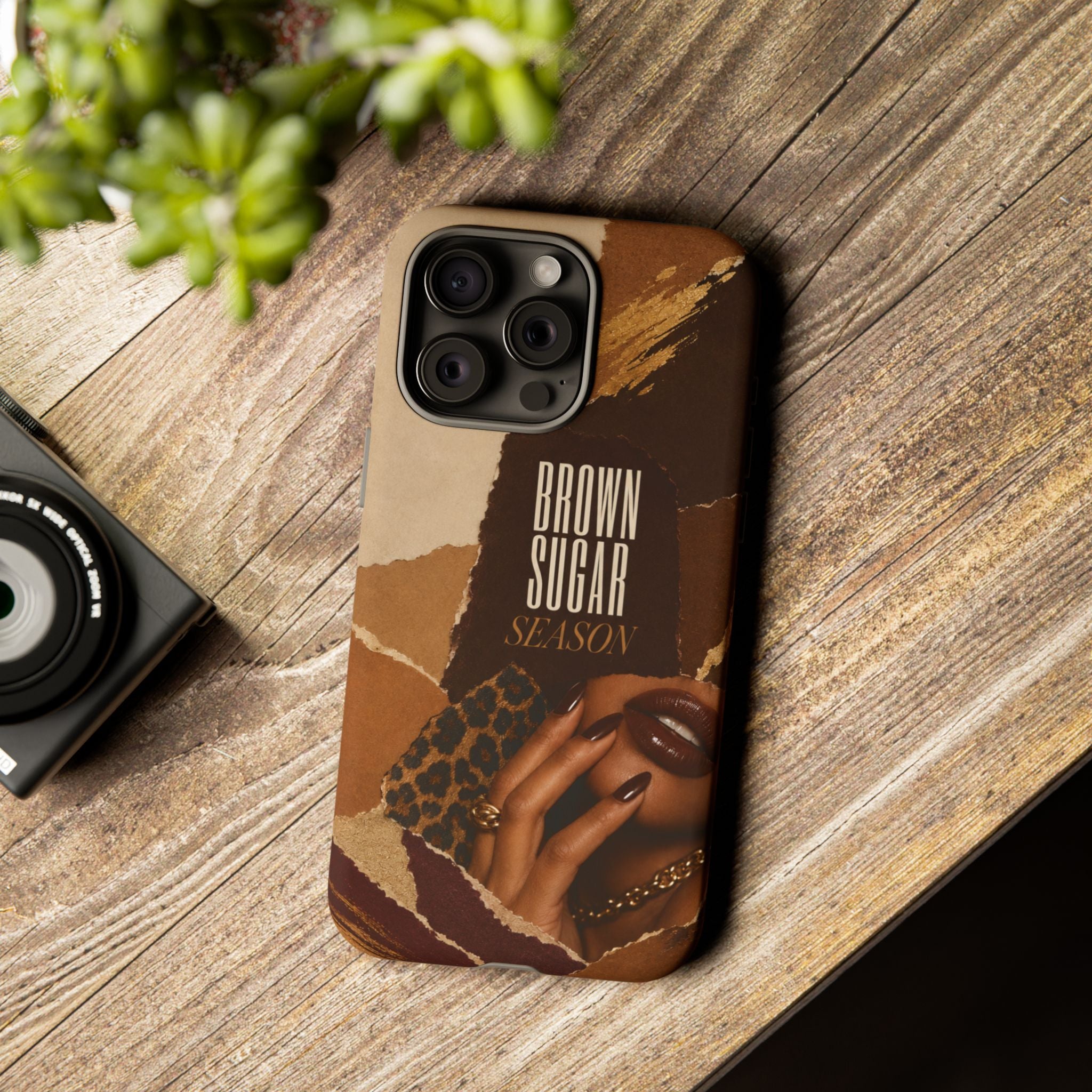 Brown Sugar Season Leopard Collage Phone Case