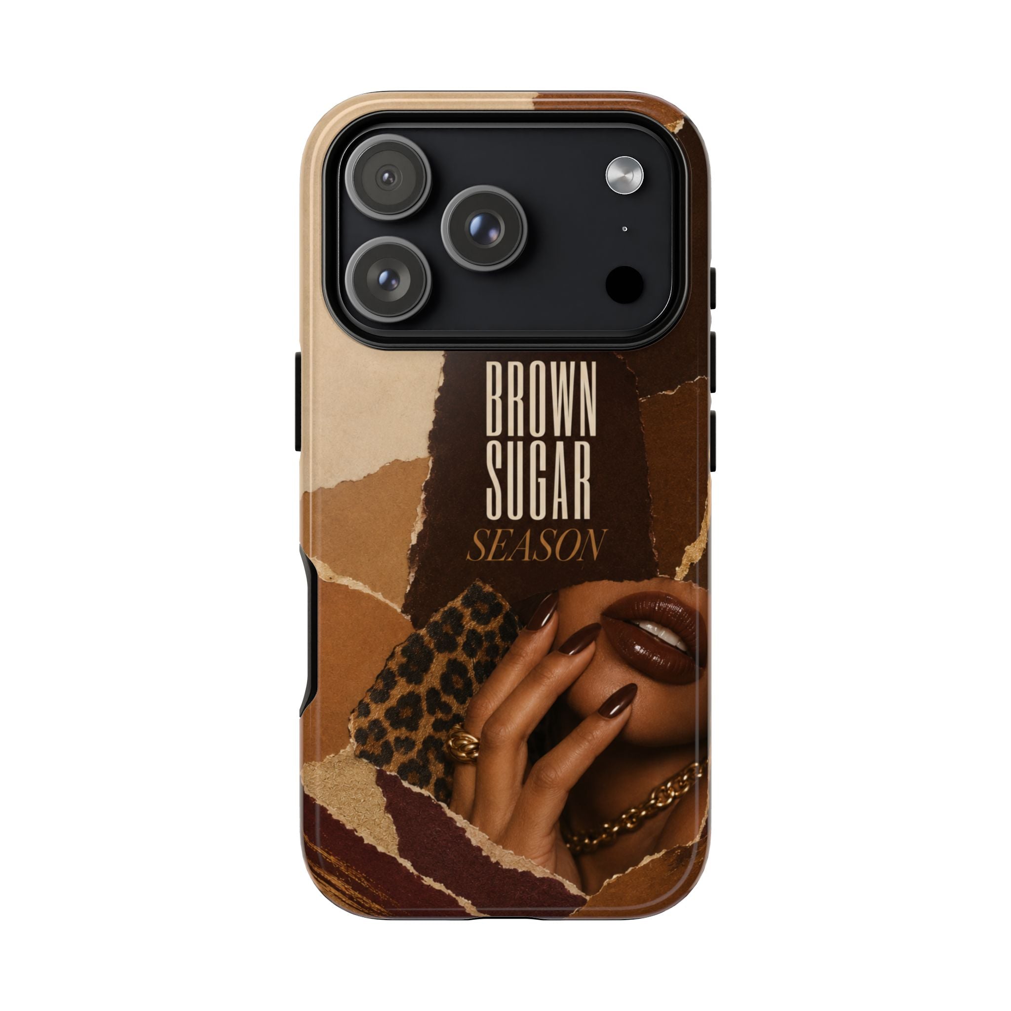 Brown Sugar Season Leopard Collage Phone Case
