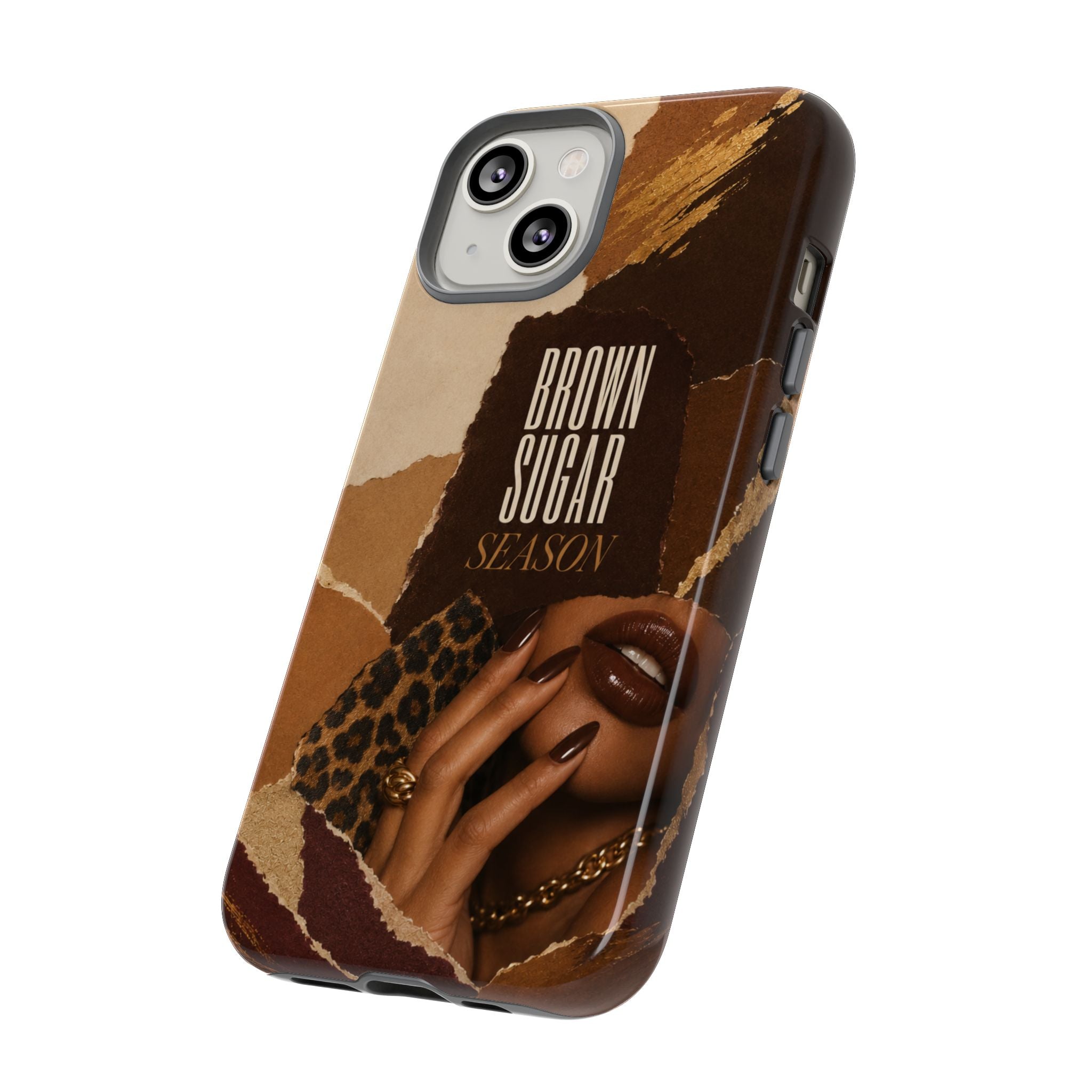 Brown Sugar Season Leopard Collage Phone Case