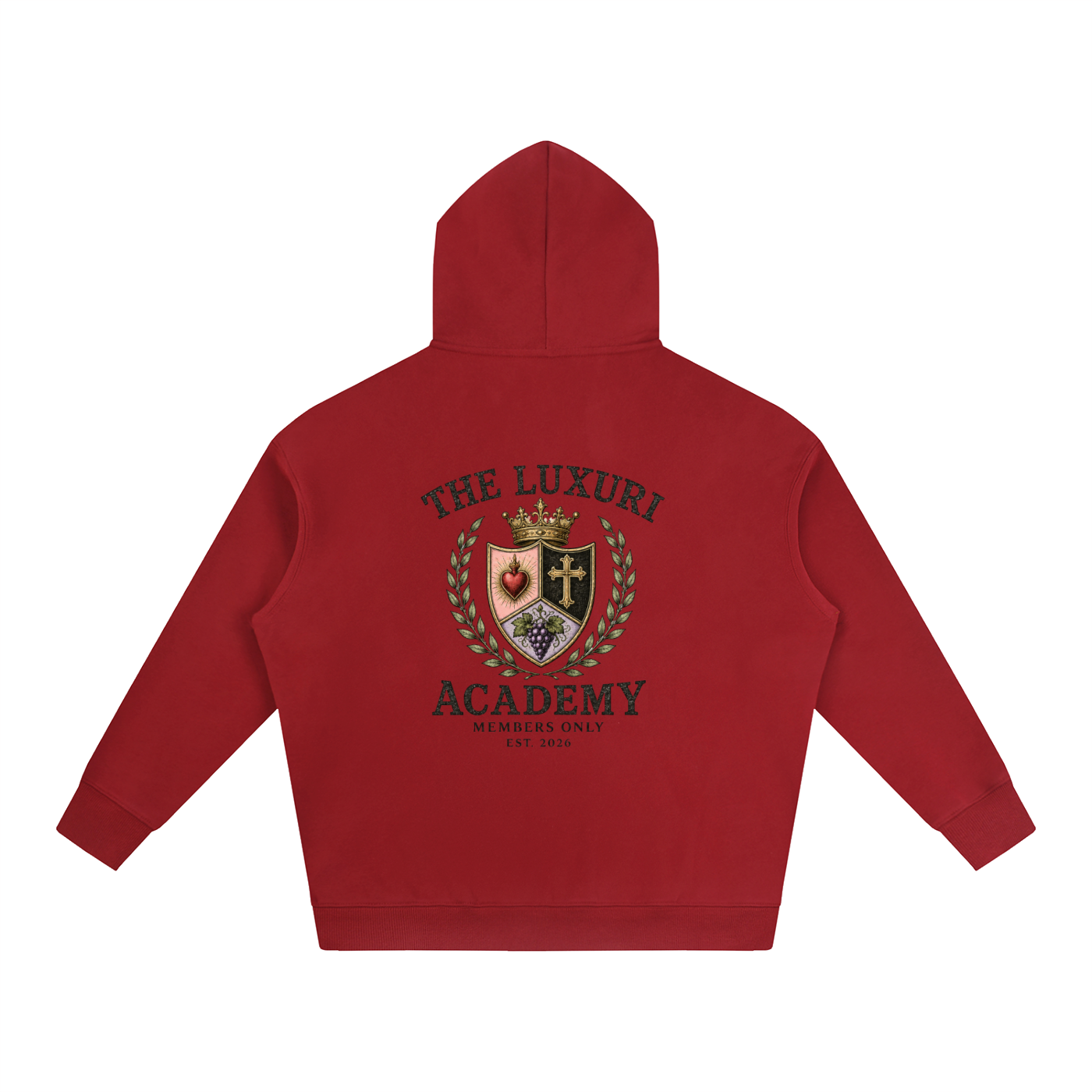 The Luxuri Academy Crest Oversize Fleeced Hoodie