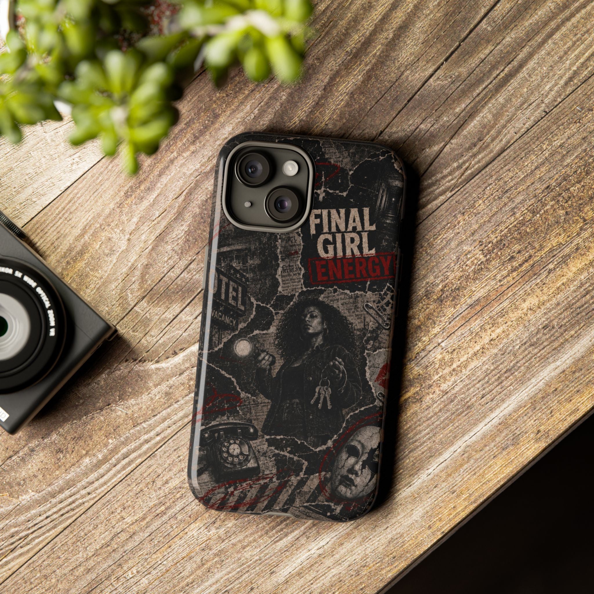 Final Girl Energy Horror Collage Phone Case