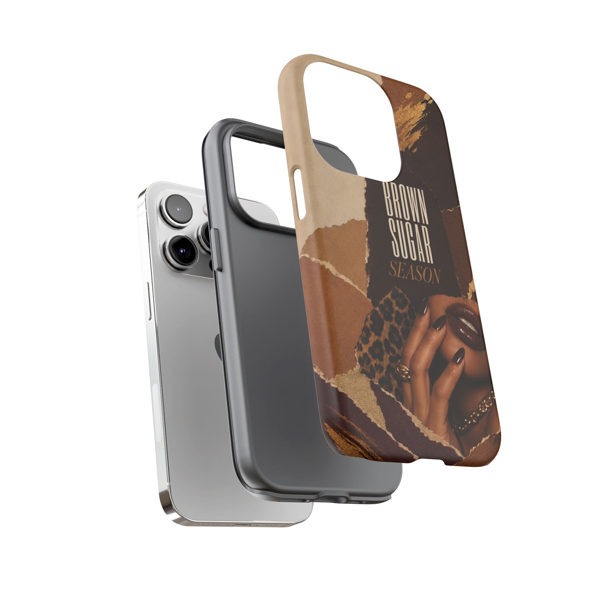Brown Sugar Season Leopard Collage Phone Case