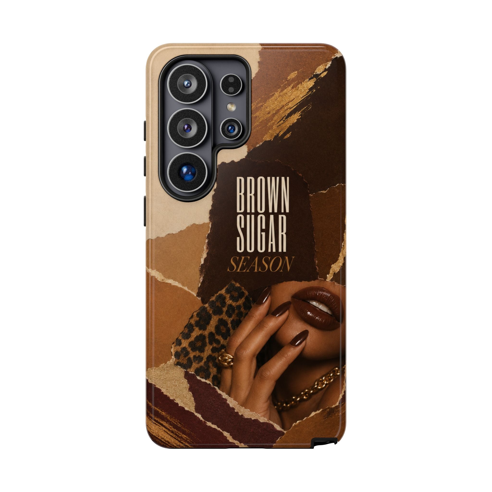 Brown Sugar Season Leopard Collage Phone Case