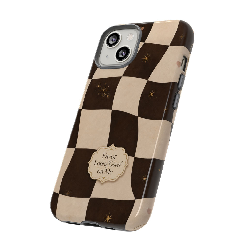 Favor Looks Good on Me Vintage Checkerboard Phone Case