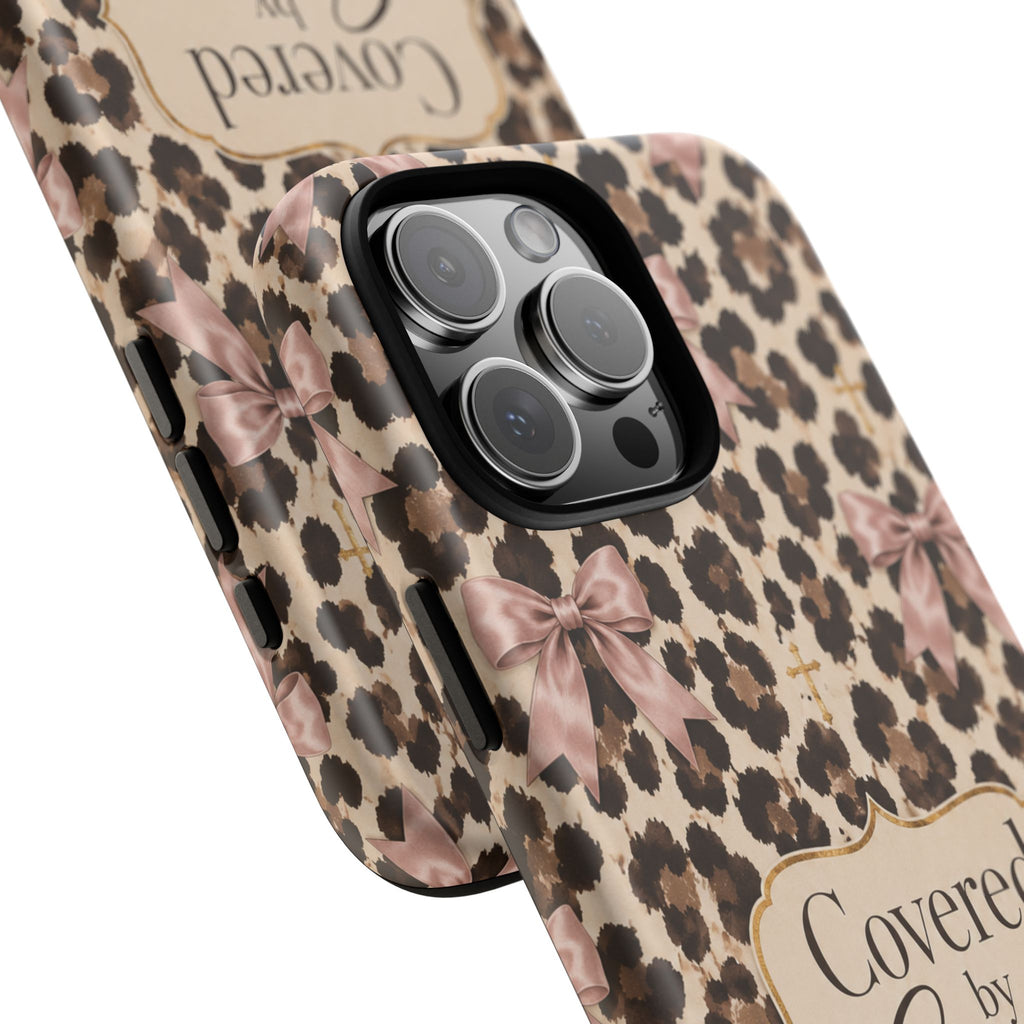 Covered by Grace Leopard Bow Christian Phone Case