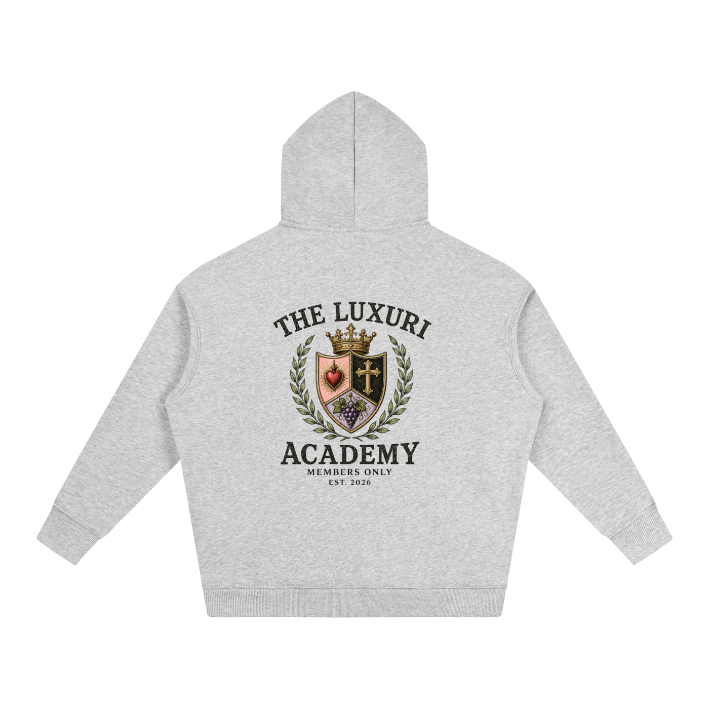 The Luxuri Academy Crest Oversize Fleeced Hoodie