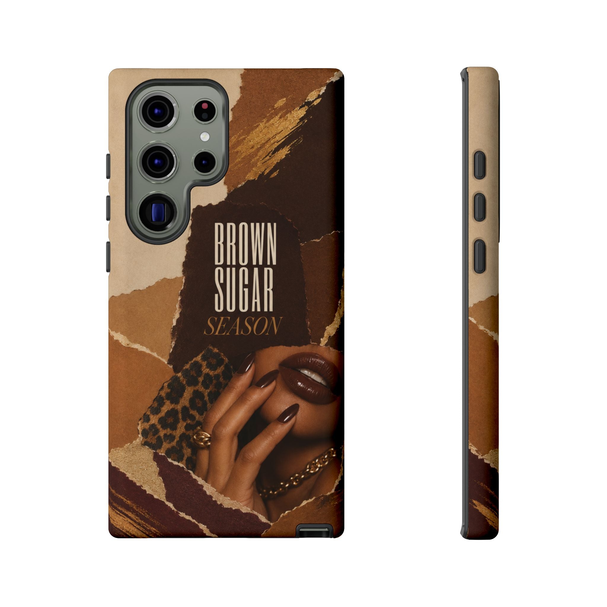 Brown Sugar Season Leopard Collage Phone Case