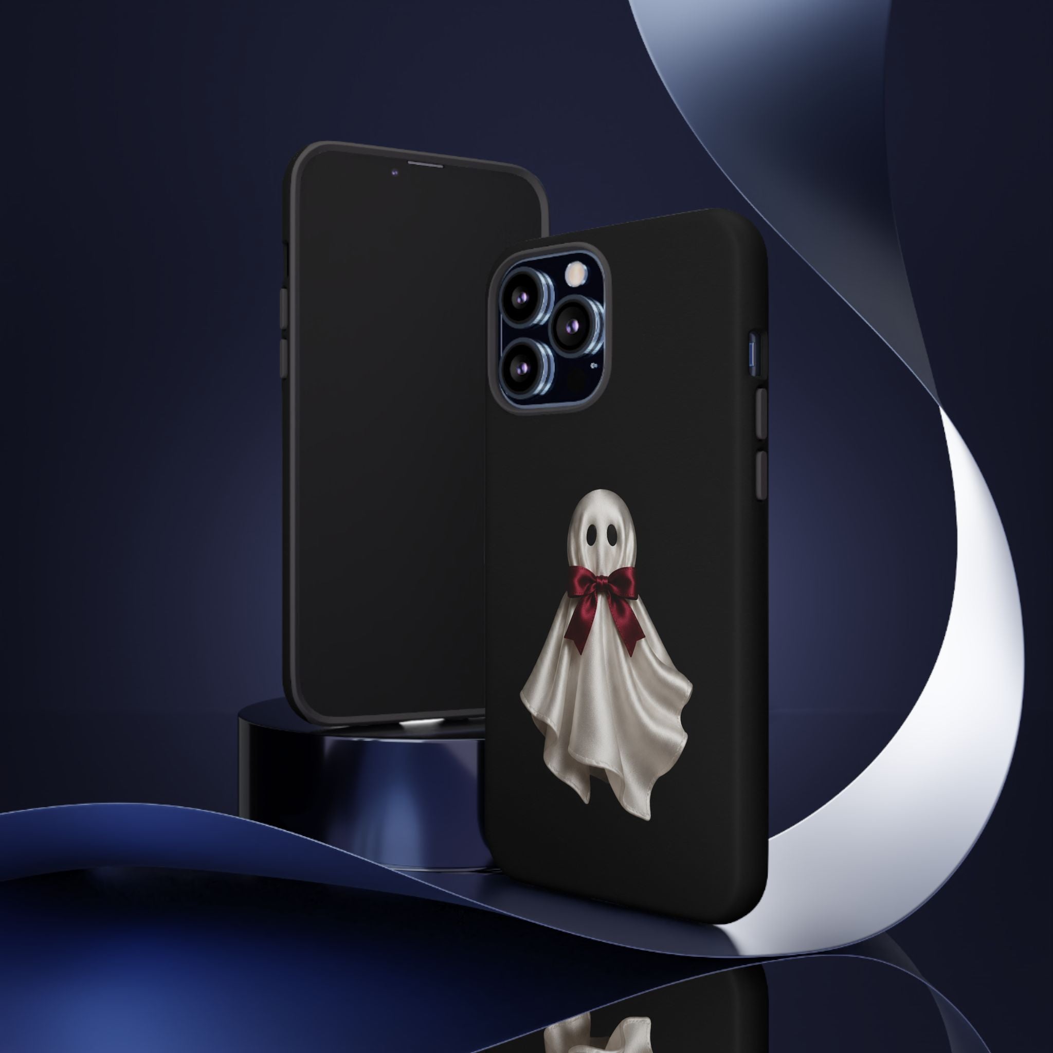 Burgundy Bow Ghost Spooky Phone Case