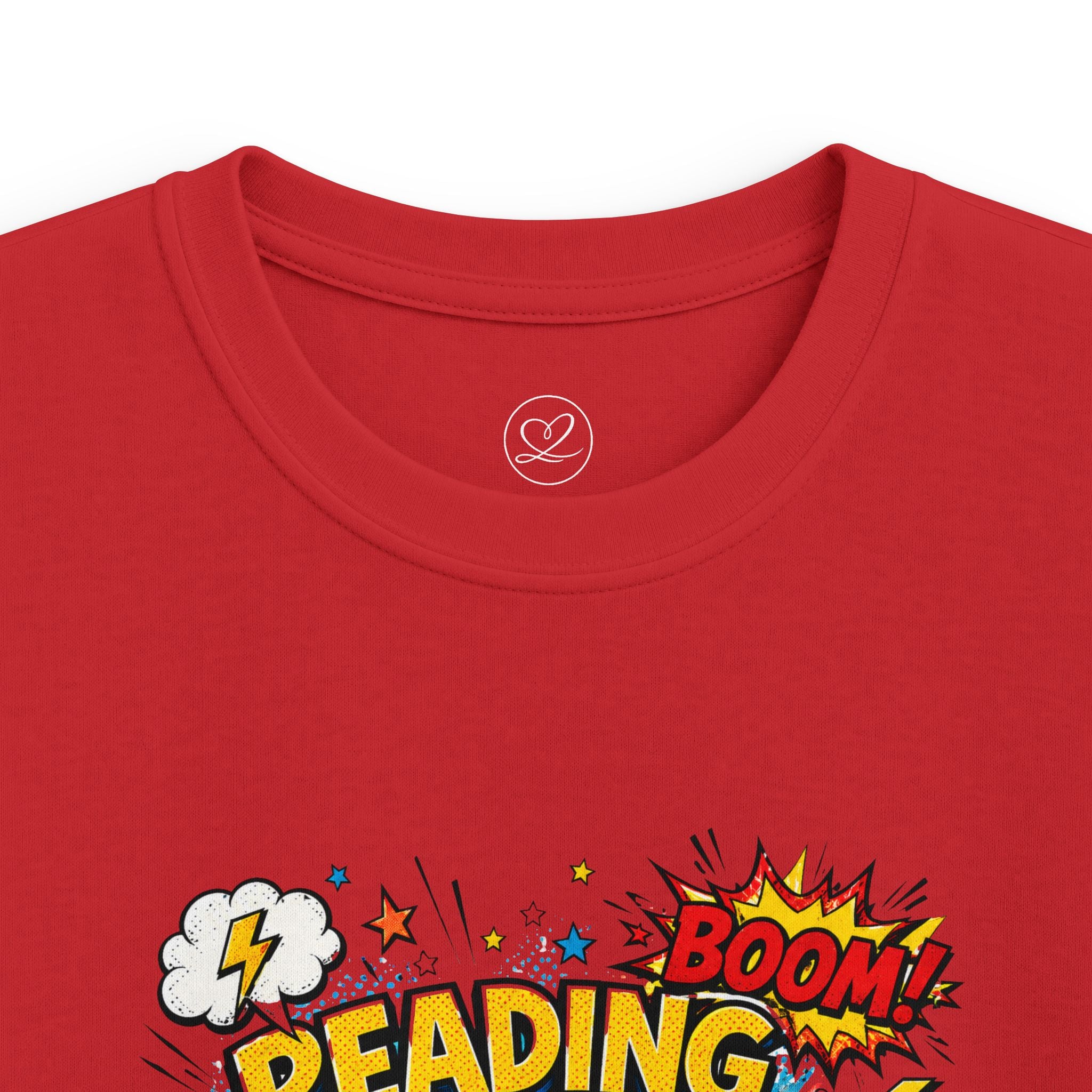 Kids Tee — "Reading Is My Superpower" Comic Book Design