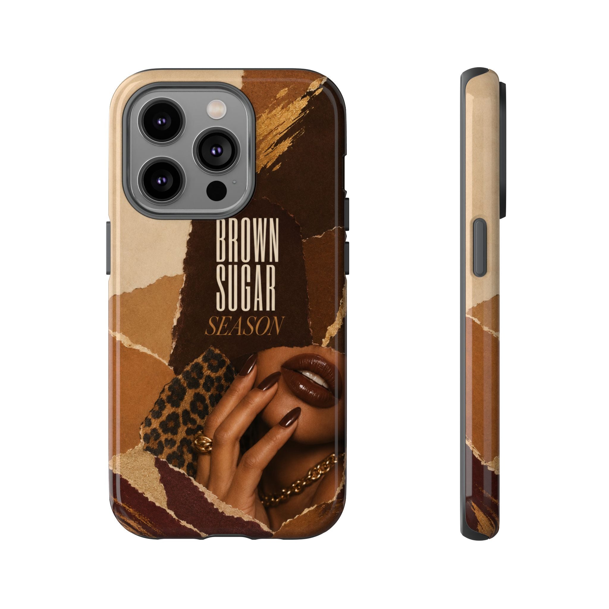 Brown Sugar Season Leopard Collage Phone Case