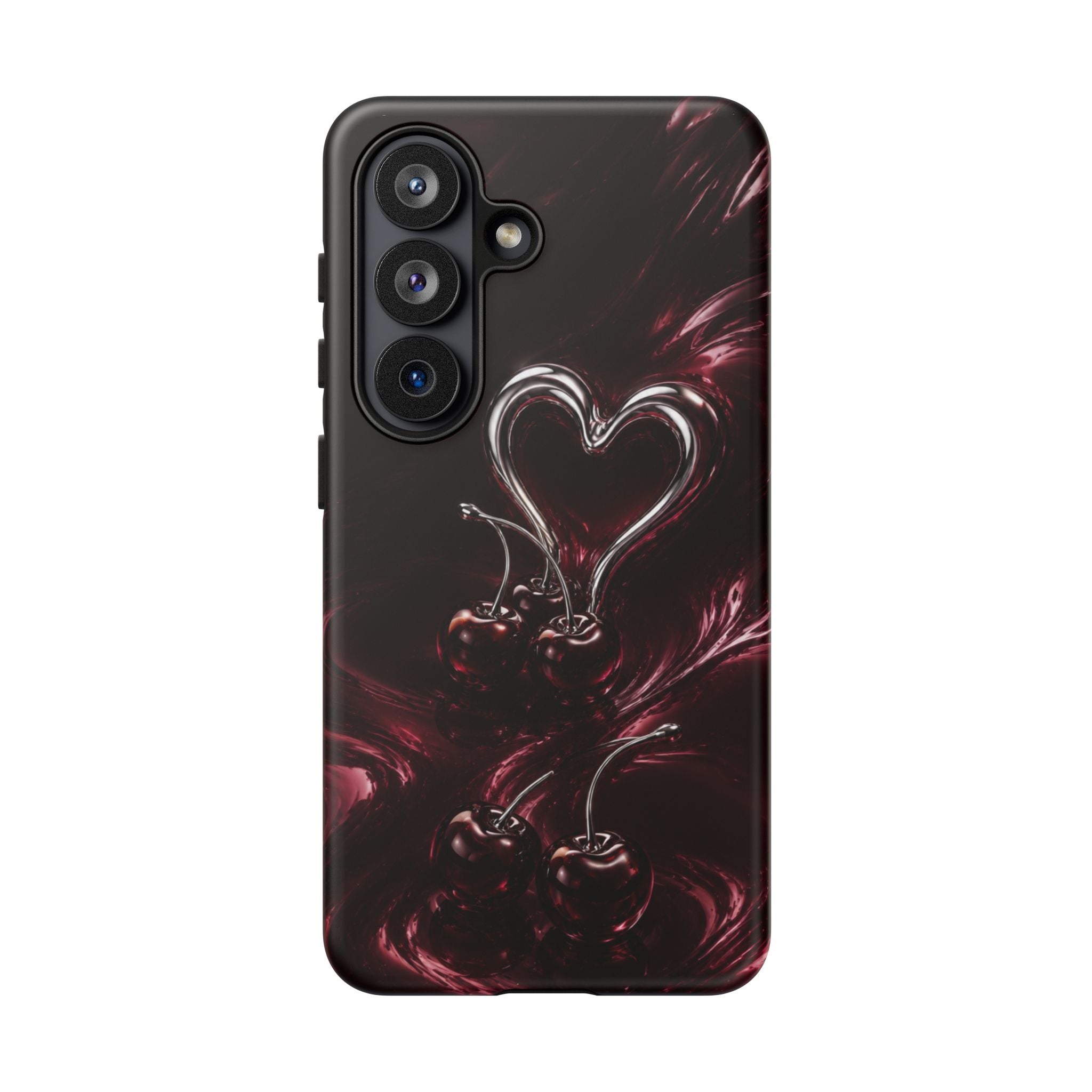 Dark Cherry Chrome Heart Phone Case
