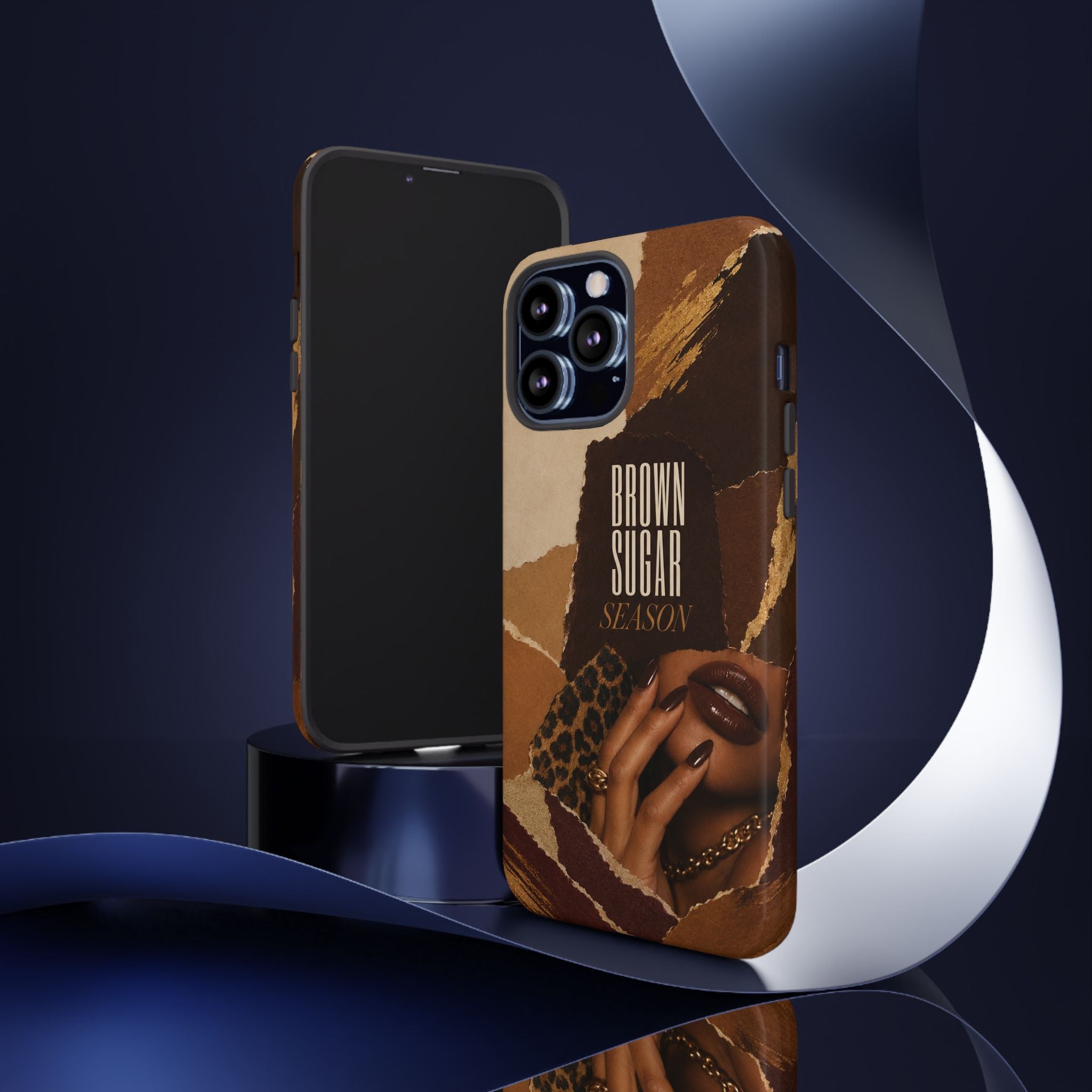 Brown Sugar Season Leopard Collage Phone Case