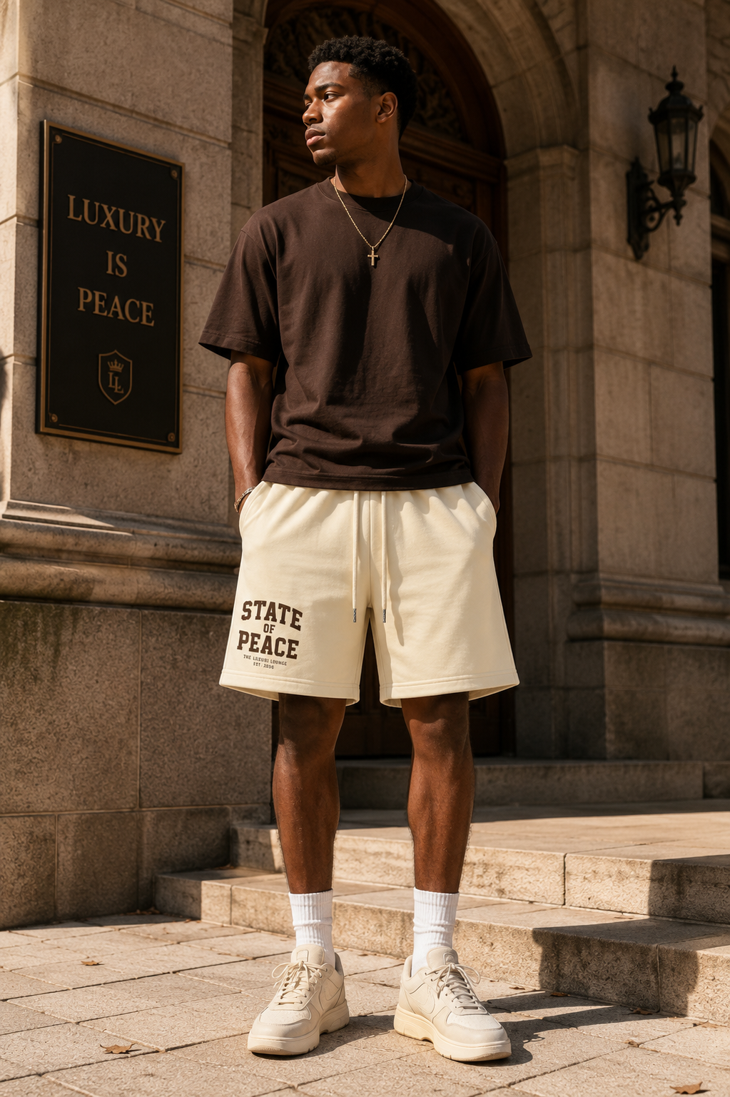 State of Peace Heavyweight Fleece Loose Fit Shorts