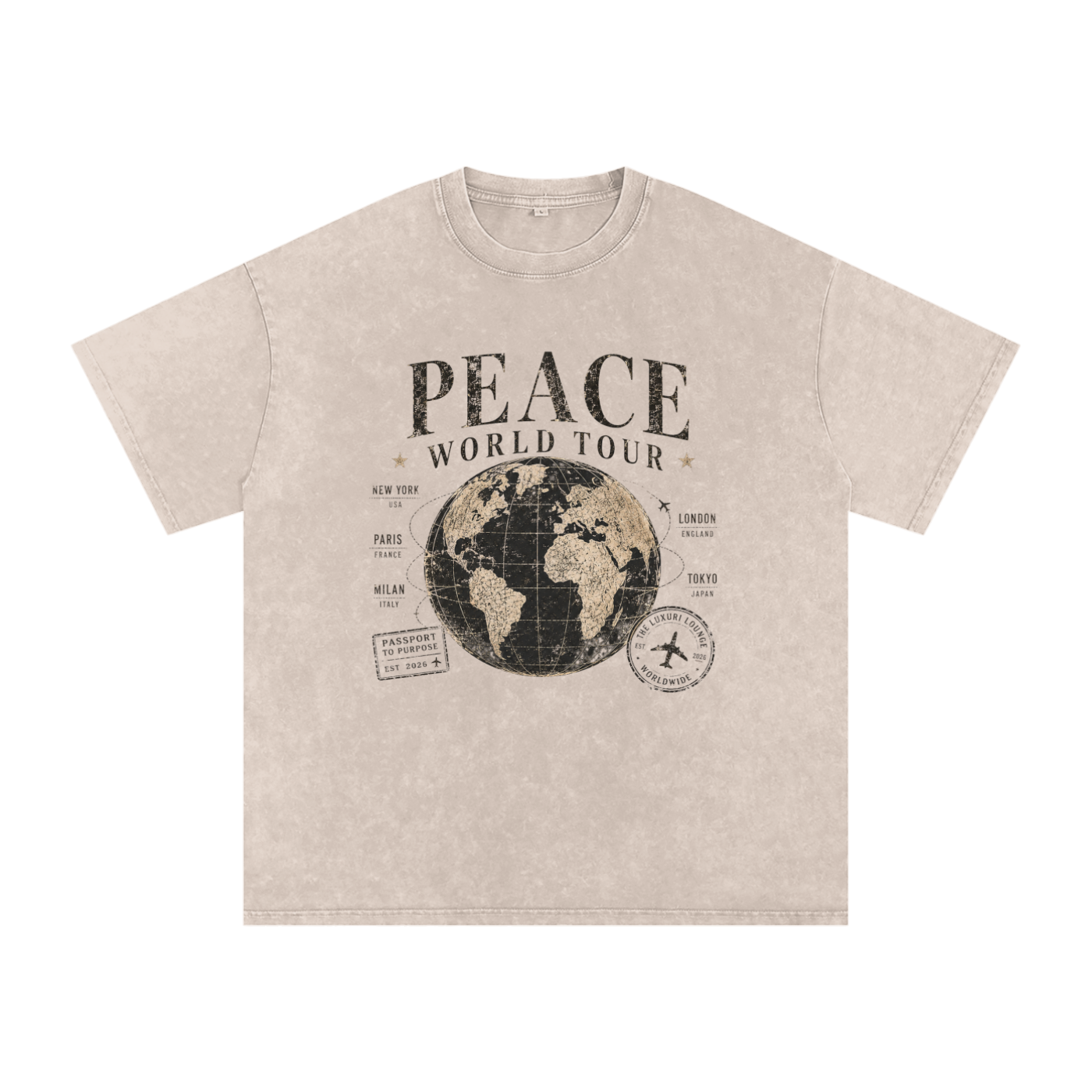 Snow Washed Oversized Cotton T-Shirt