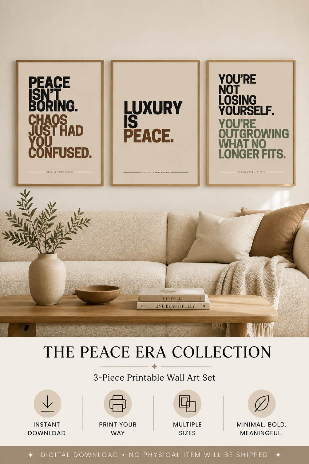 The Peace Era Collection - 3-Piece Printable Wall Art Set
