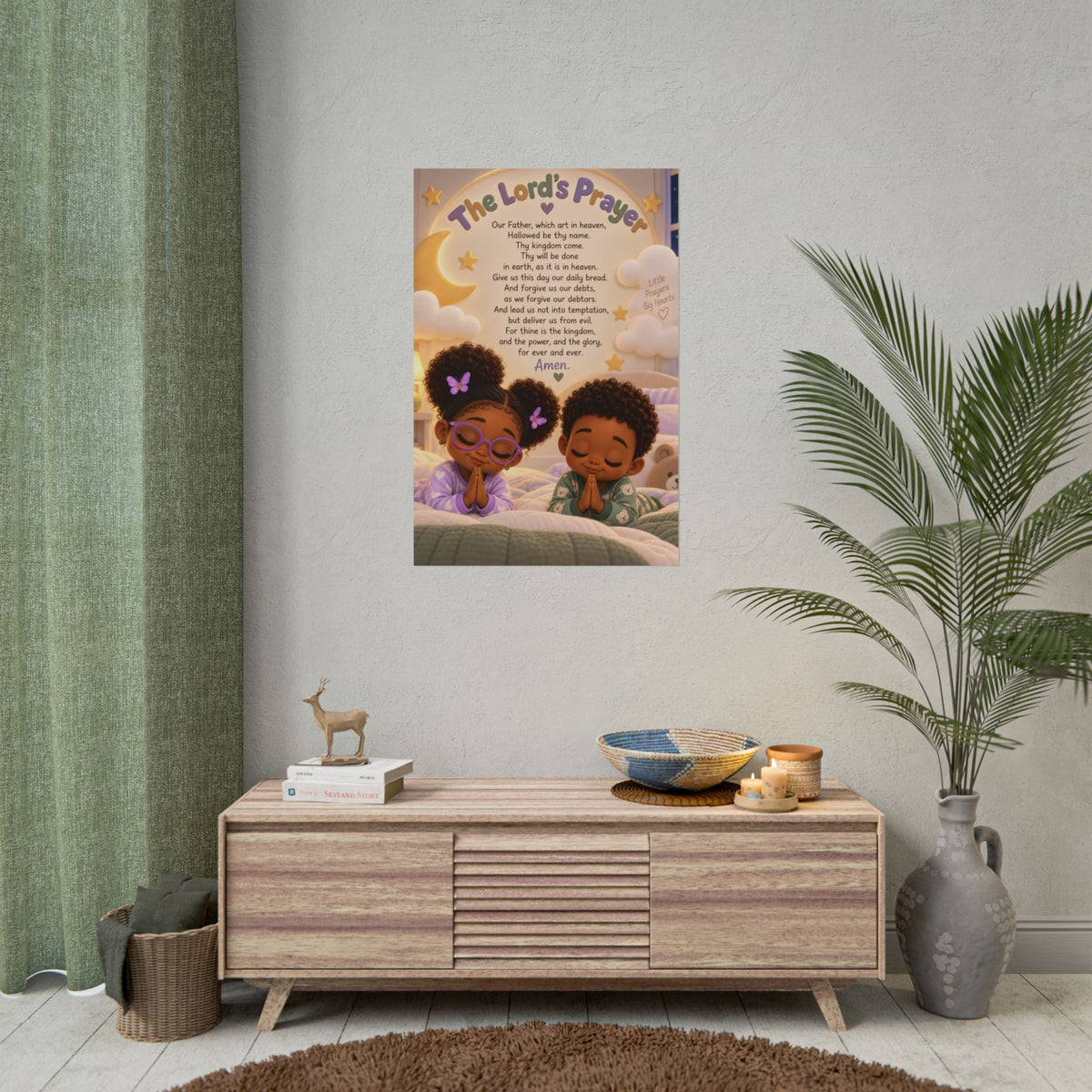 The Lord’s Prayer Christian Kids Poster | Faithful Little Hearts