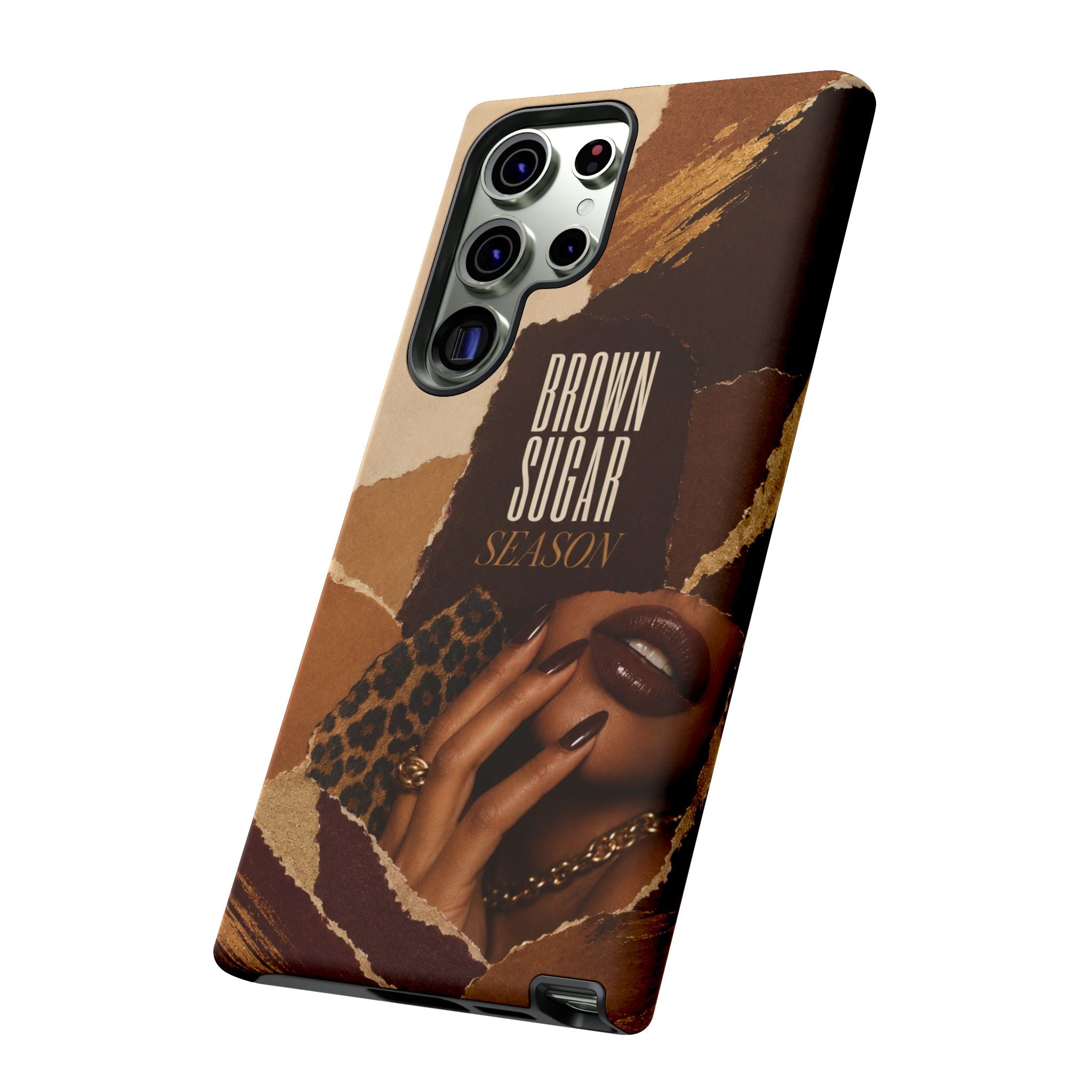 Brown Sugar Season Leopard Collage Phone Case