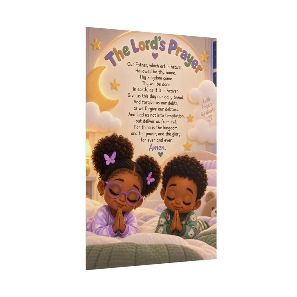 The Lord’s Prayer Christian Kids Poster | Faithful Little Hearts