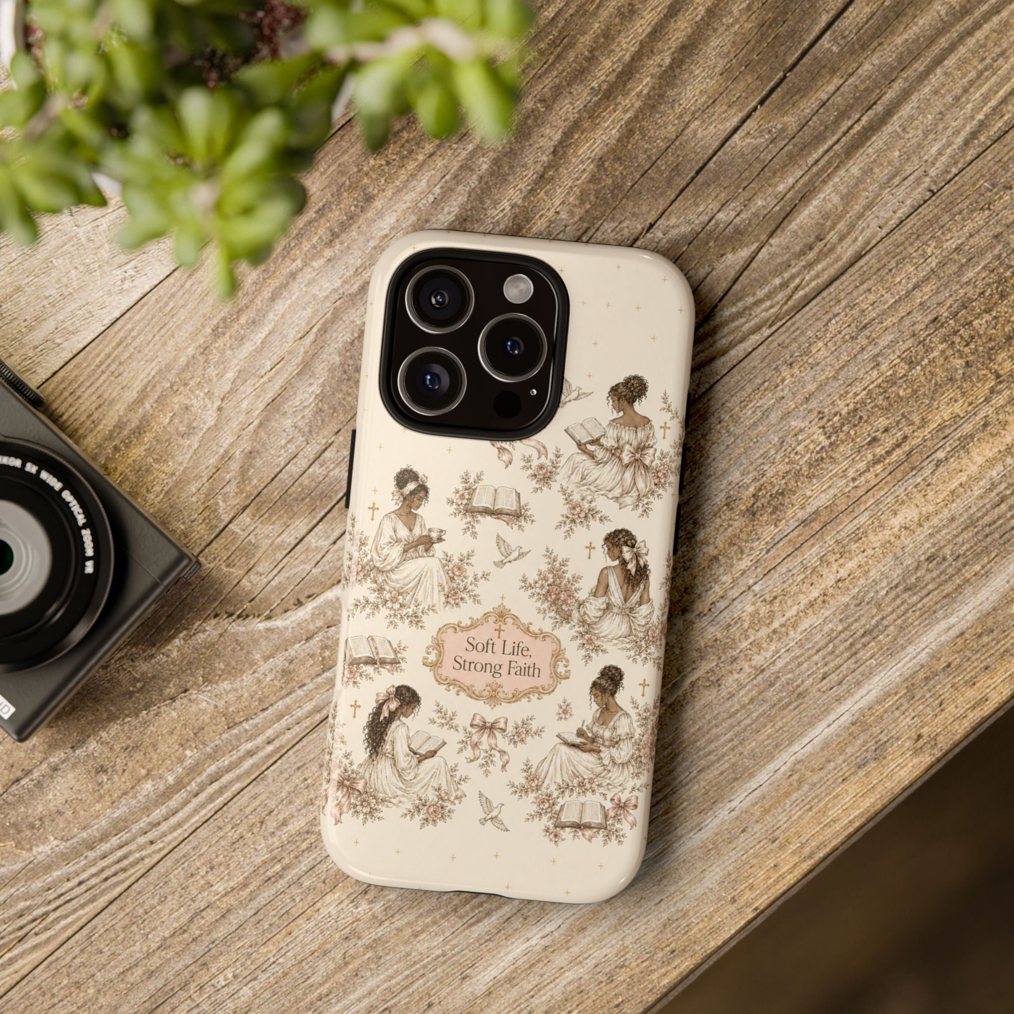 Soft Life, Strong Faith Vintage Christian Phone Case