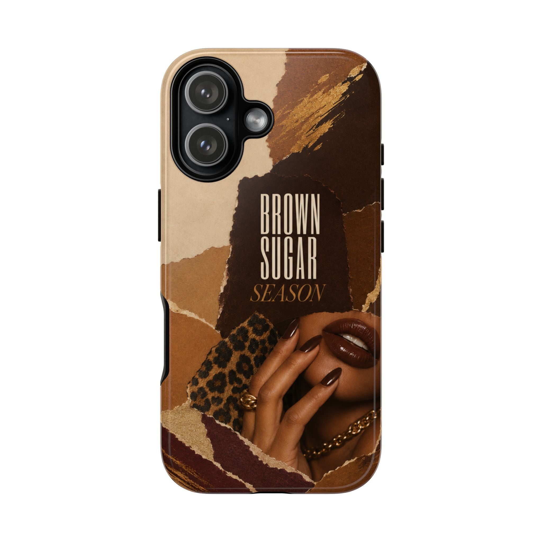 Brown Sugar Season Leopard Collage Phone Case