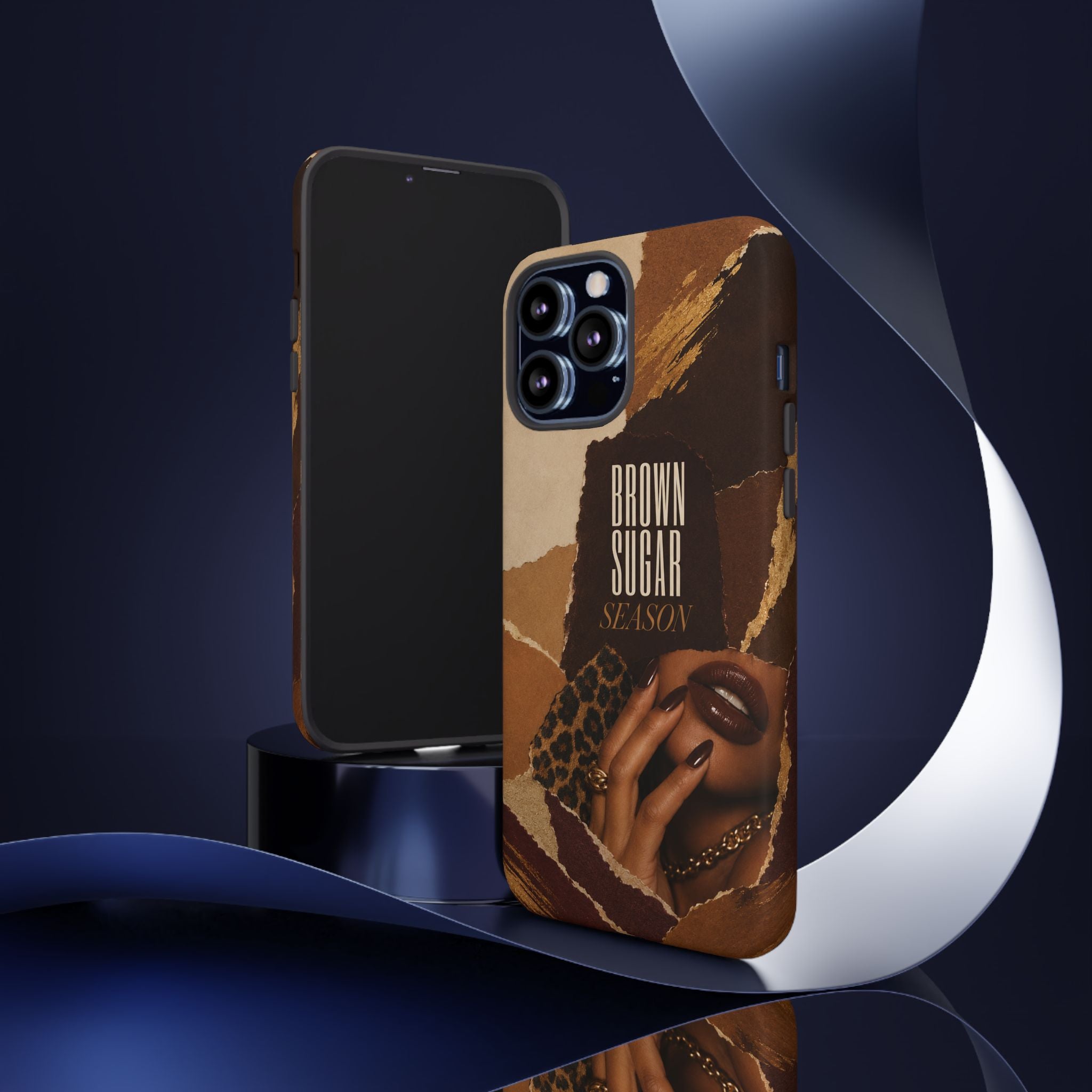 Brown Sugar Season Leopard Collage Phone Case