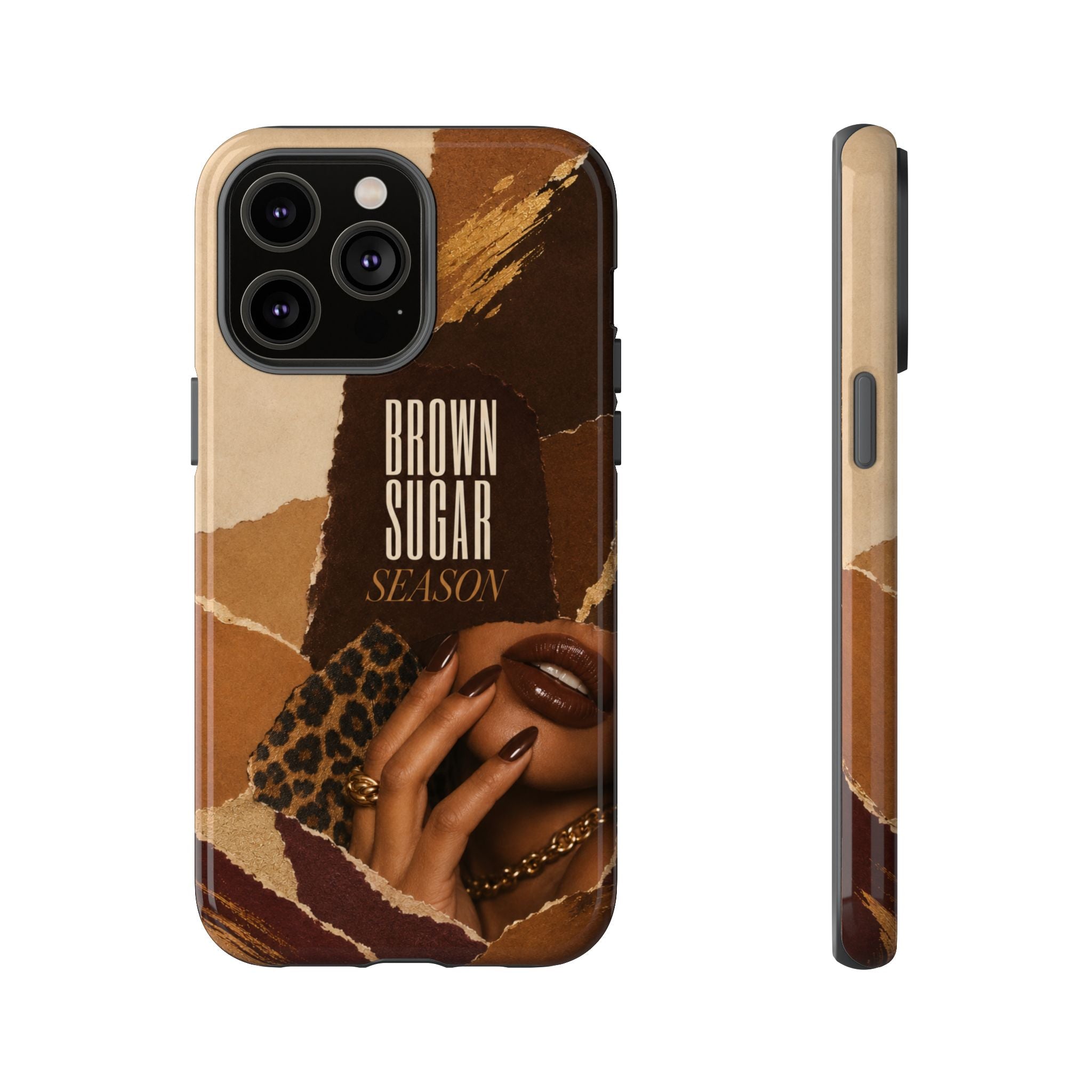 Brown Sugar Season Leopard Collage Phone Case