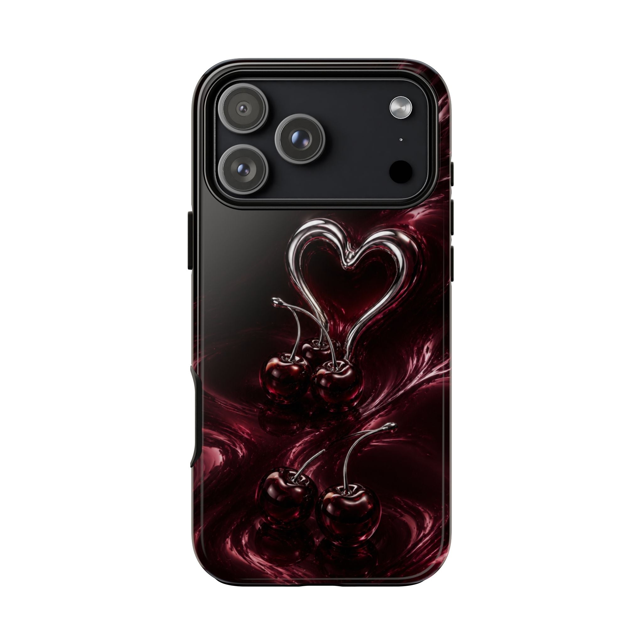Dark Cherry Chrome Heart Phone Case