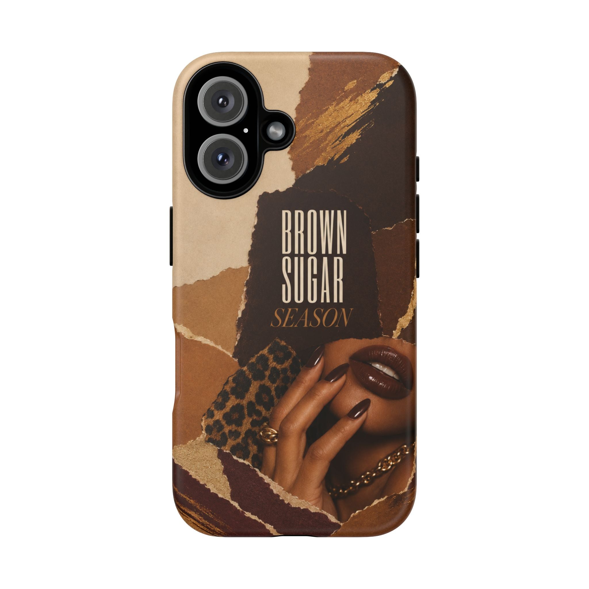 Brown Sugar Season Leopard Collage Phone Case