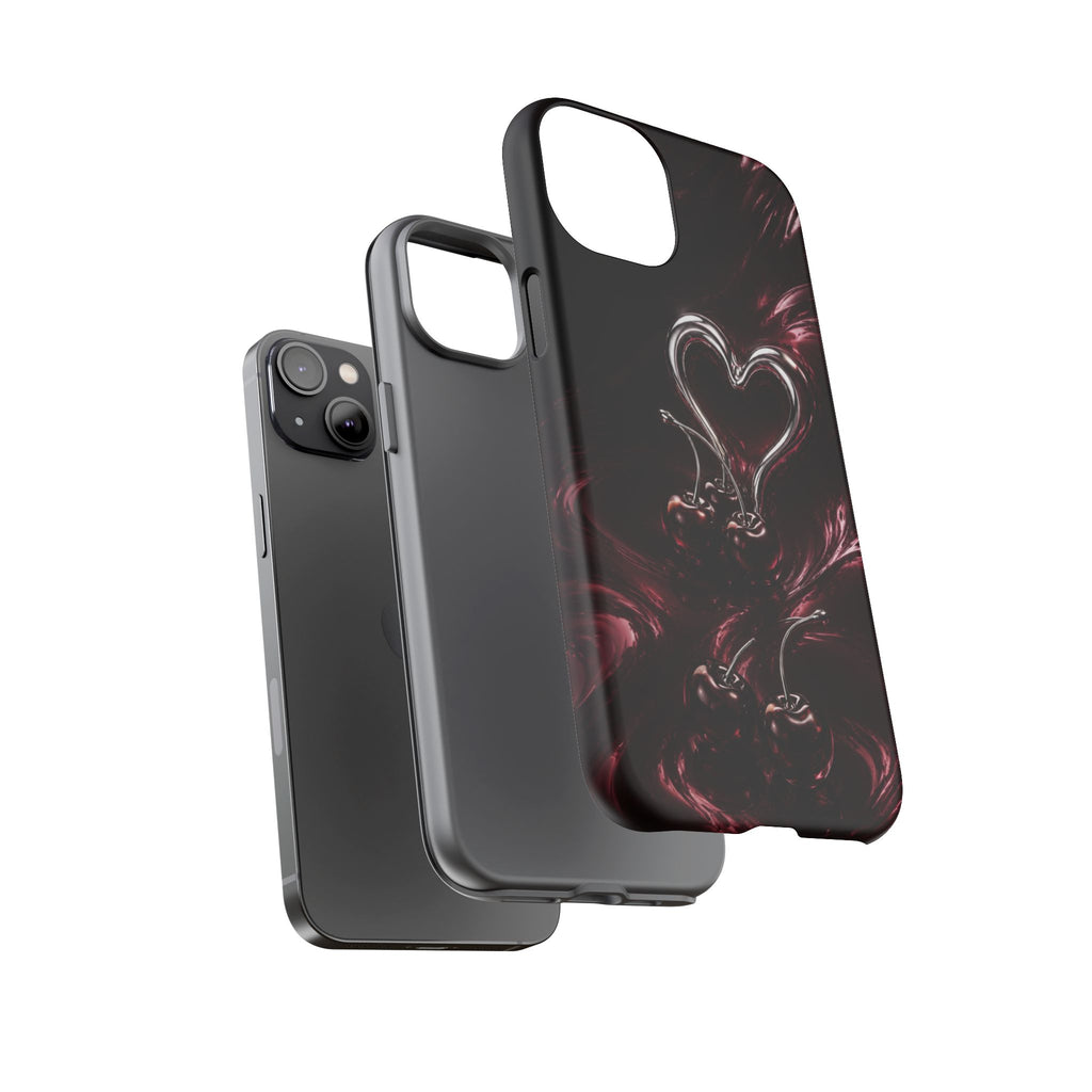 Dark Cherry Chrome Heart Phone Case