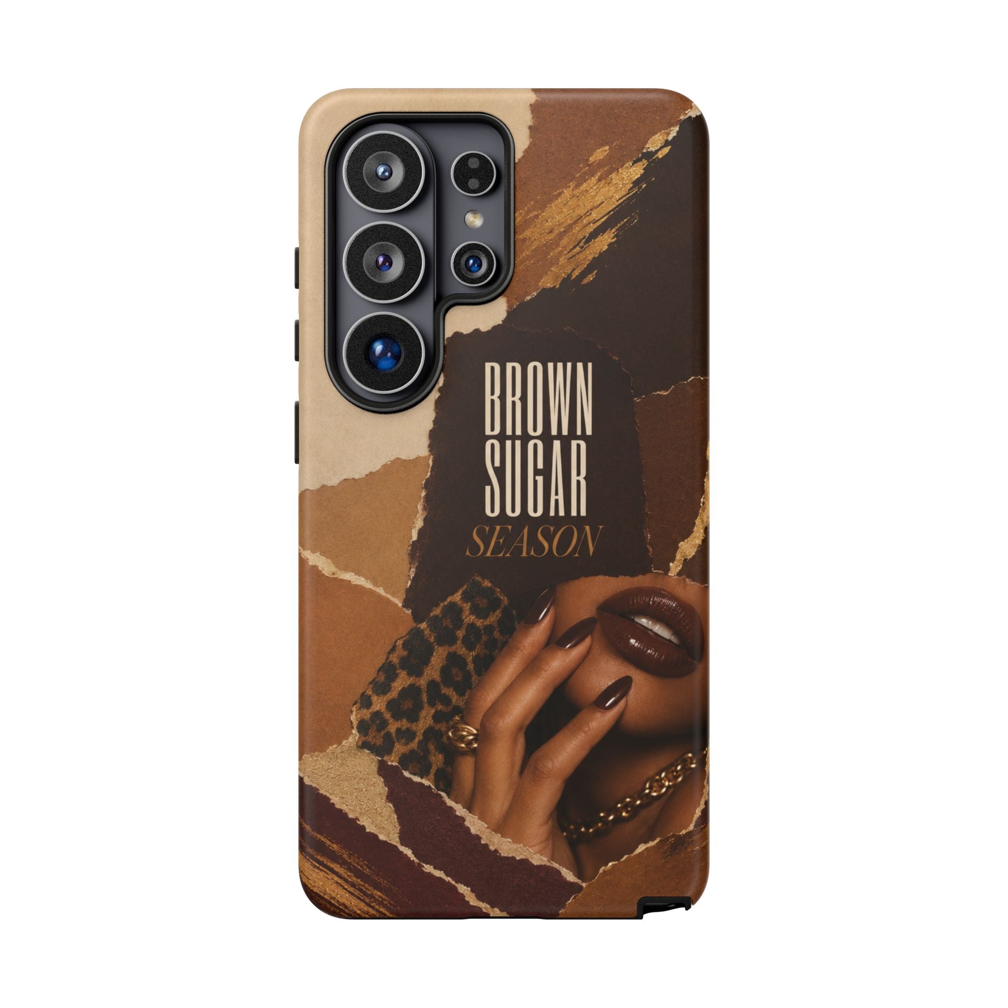 Brown Sugar Season Leopard Collage Phone Case