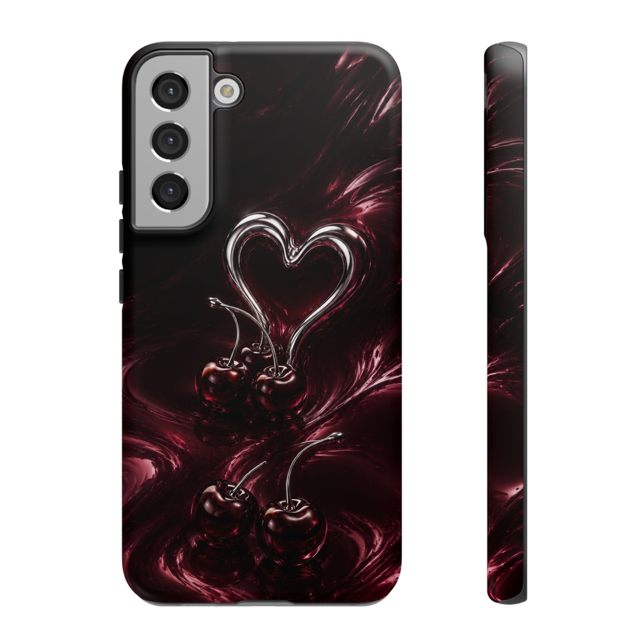 Dark Cherry Chrome Heart Phone Case