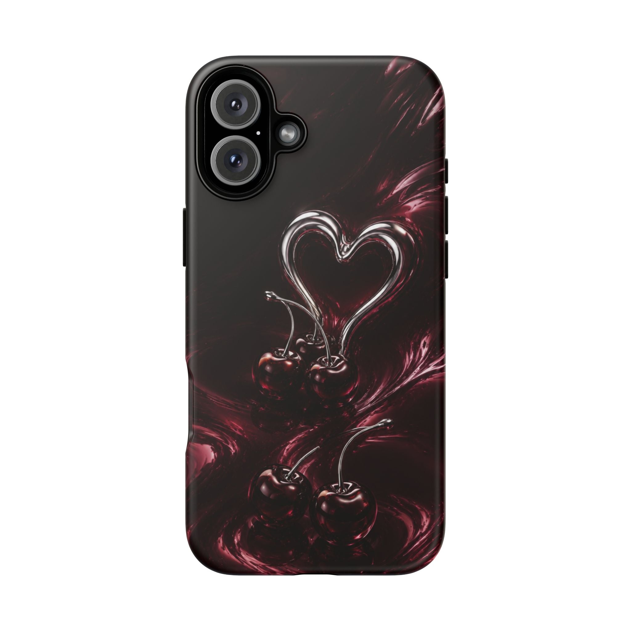 Dark Cherry Chrome Heart Phone Case